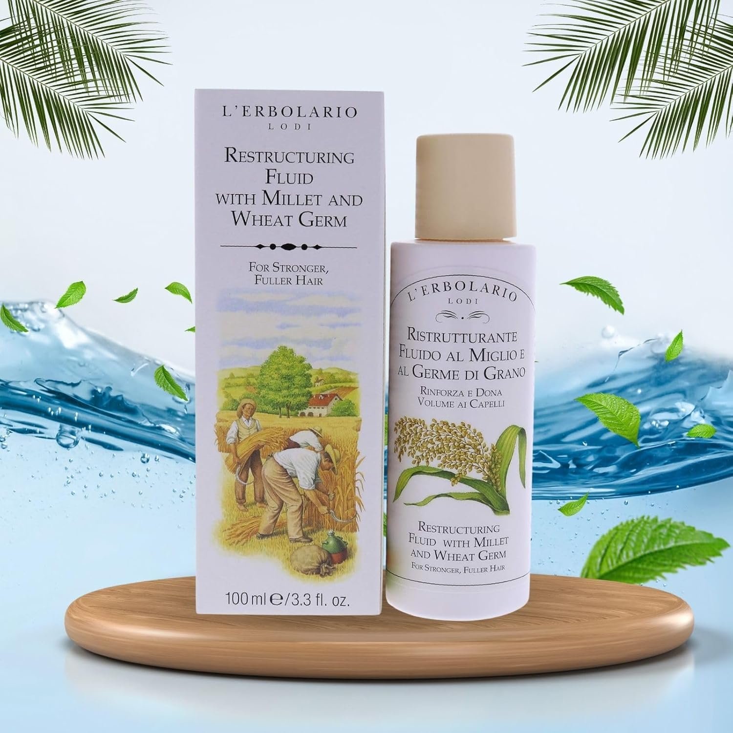 L'Erbolario Millet And Wheat Restructuring Fluid - Re-Compacting And Protective Treatment - Hair Serum To Repair The External Surface - For Stronger, Fuller Hair - Prevents Split Ends - 3.3 Oz - Image 4