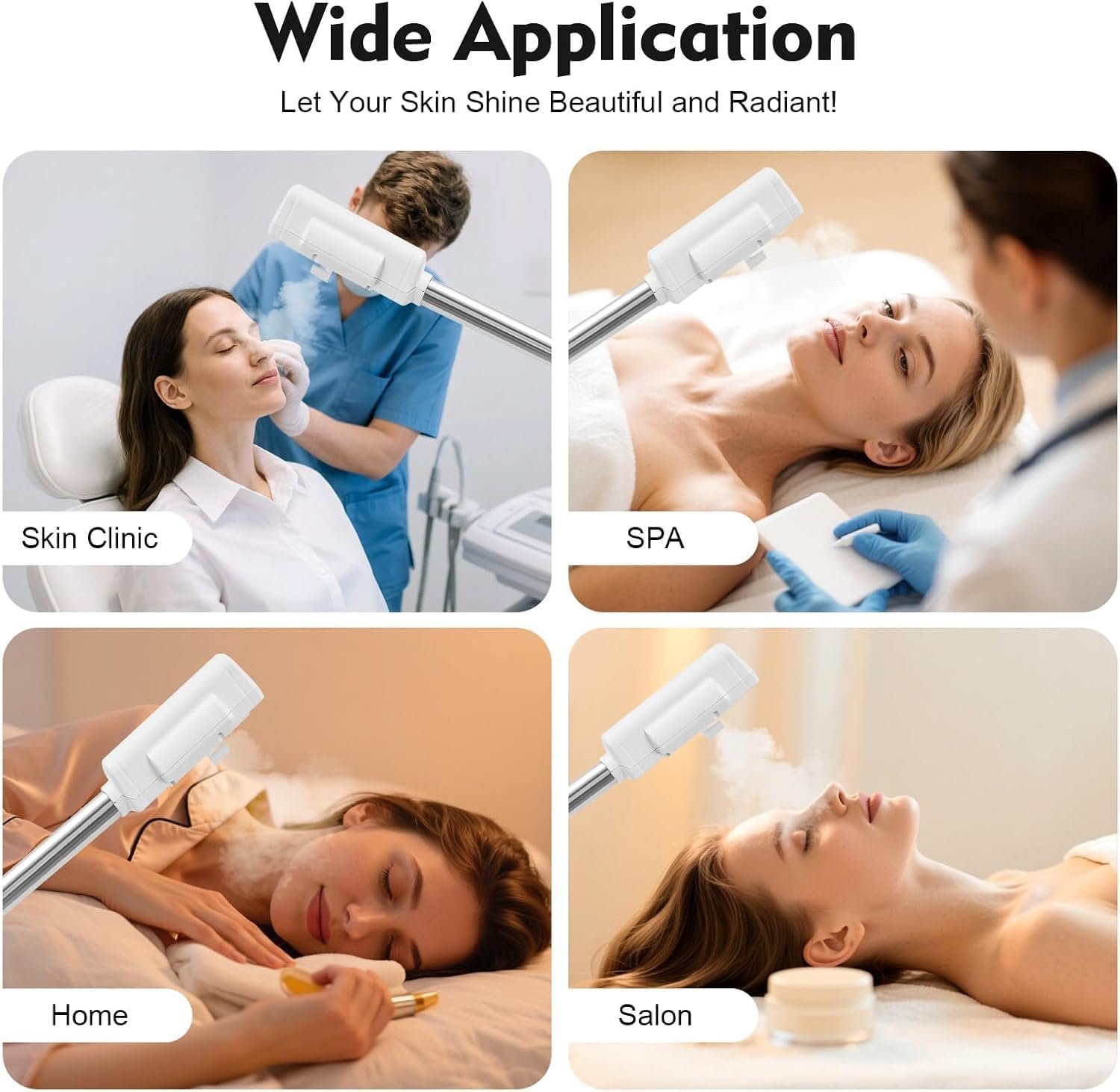 Professional Facial Steamer, Hot Mist Spray & Ozone, LCD Touch Screen & Timer Function, 600CC Large Capcity Water Jag, SPA at Home, White - Image 6