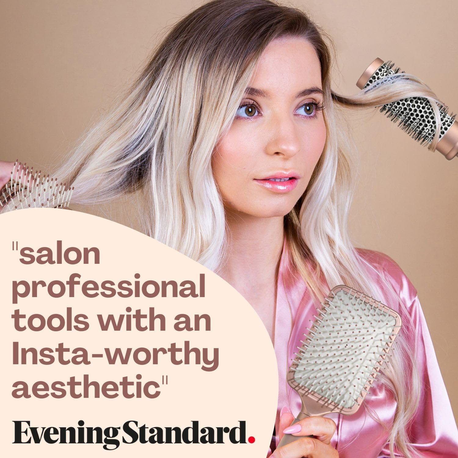 Luxury Hair Brush Gift Set for Women & Girls - Lily England 4-Piece Professional Styling Collection - Premium Ladies Gift Set | Elegant Gifts for Women for All Hair Types - Matte Rose Gold - Image 6