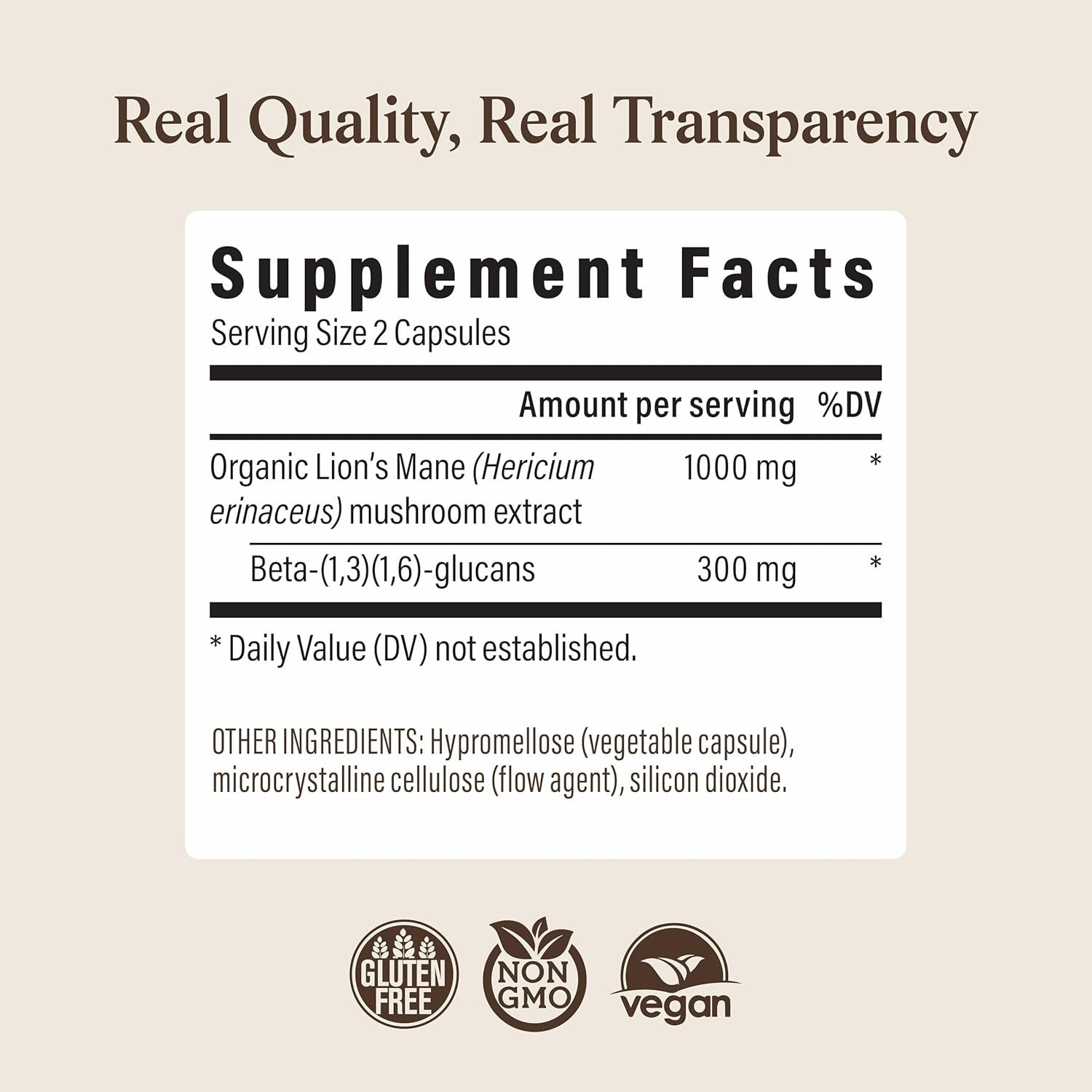 Real Mushrooms Lions Mane Mushroom Cognition (120 Capsules) Lions Mane Mushroom Powder Extract Capsules | Brain Supplement, Brain Vitamins, Focus Supplement - Image 9