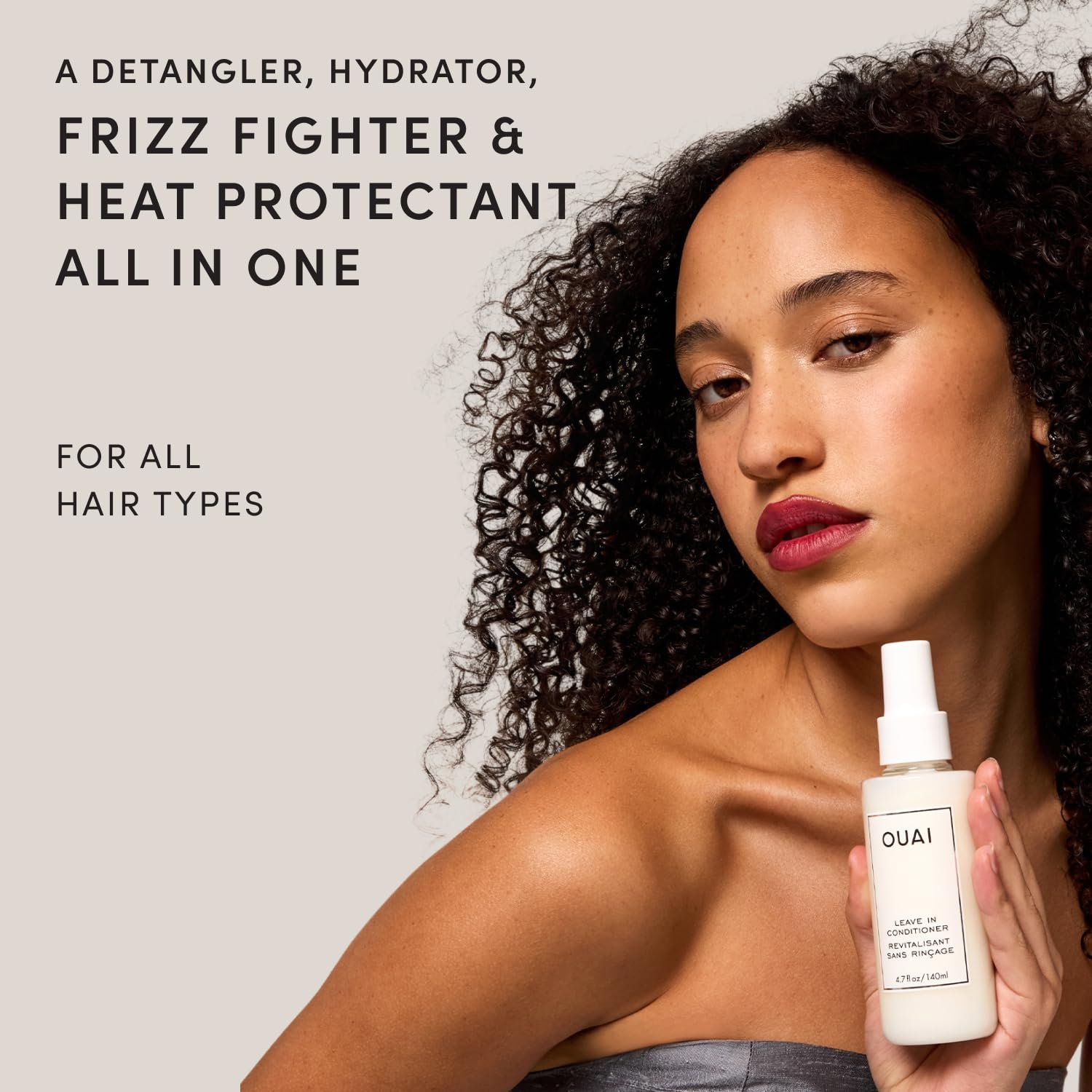 OUAI Leave In Conditioner & Heat Protectant for Hair - Prep Hair for Styling or Use as Detangling Spray to Fight Frizz & Flyaways - No Parabens, Sulfates or Phthalates (1.5 oz) - Image 2