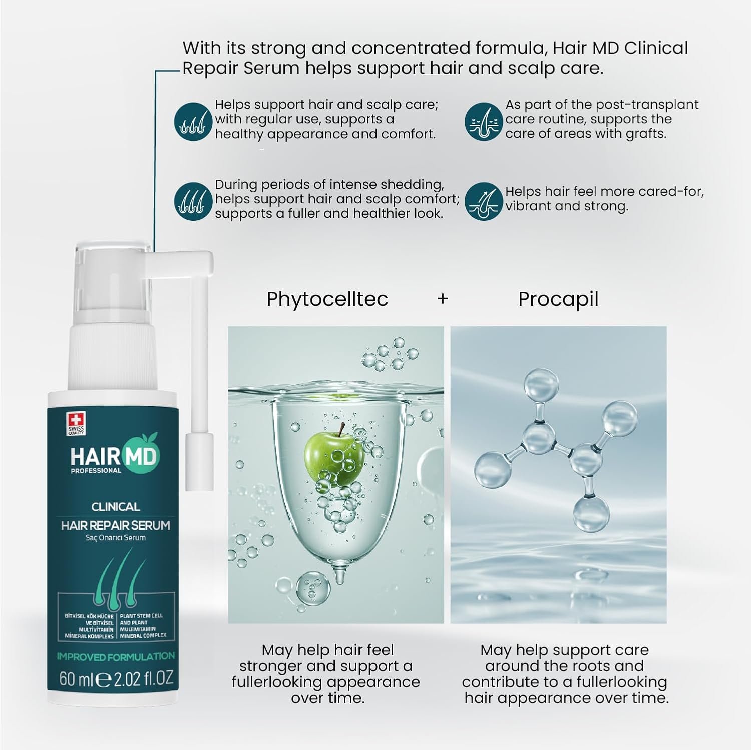HairMD Post-Transplant Hair Care Set - 3-Month Exclusive Treatment with Shampoo, Serum, Multivitamin, Meso Formula - Advanced Products with Biotin, Keratin, Collagen - Image 4