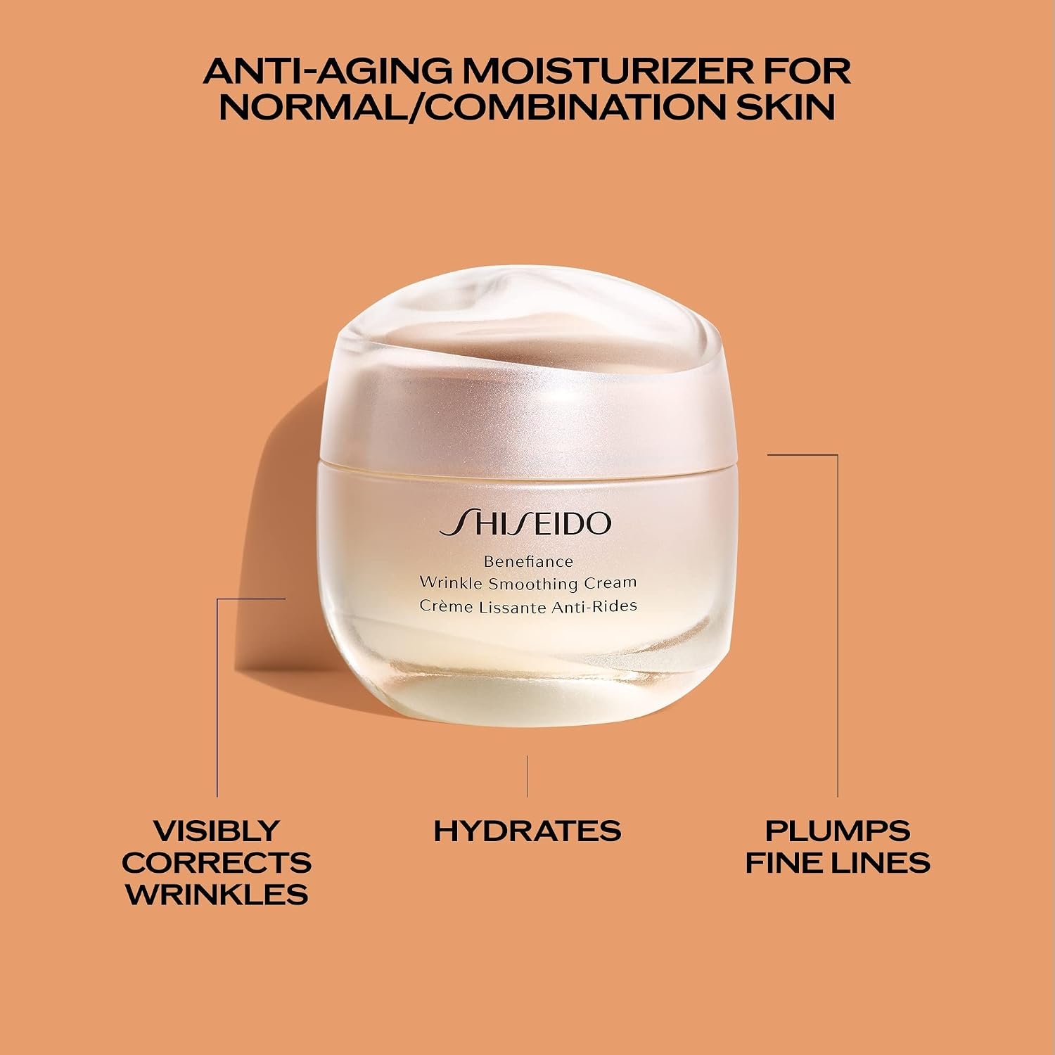 Shiseido Benefiance Wrinkle Smoothing Cream - 50 mL - Anti-Aging Moisturizer for Normal & Combination Skin - Visibly Corrects Wrinkles & Intensely Hydrates - Non-Comedogenic - Image 5