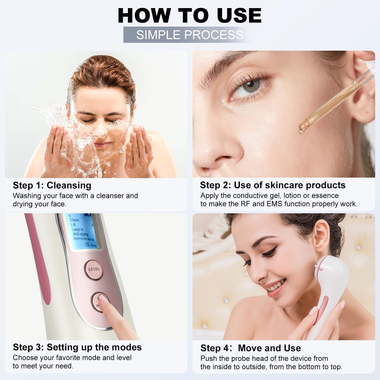 High Frequency Facial Machine Light Theraphy Micro-Current Device, 5 in 1 Multifunctional Facial Massager for Face - Image 5