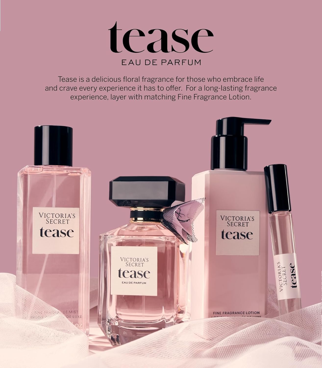 Victoria's Secret Tease Eau de Parfum, Notes of White Gardenia, Anjou Pear & Black Vanilla, Perfumes for Women (1.7 oz) - Image 4