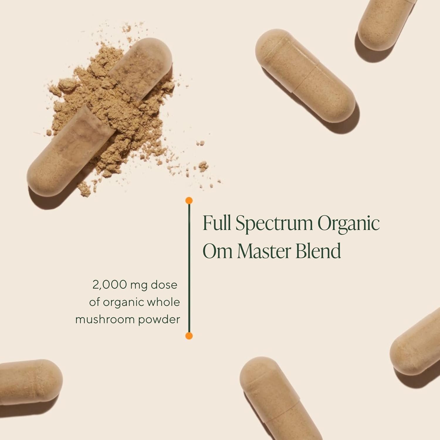 Om Master Blend Mushroom Capsules - Organic Mushroom Supplement with 10 Mushrooms and Ashwagandha – Supports Immunity, Gut Health & Stress Relief, 168 Count (56 Servings) - Image 3