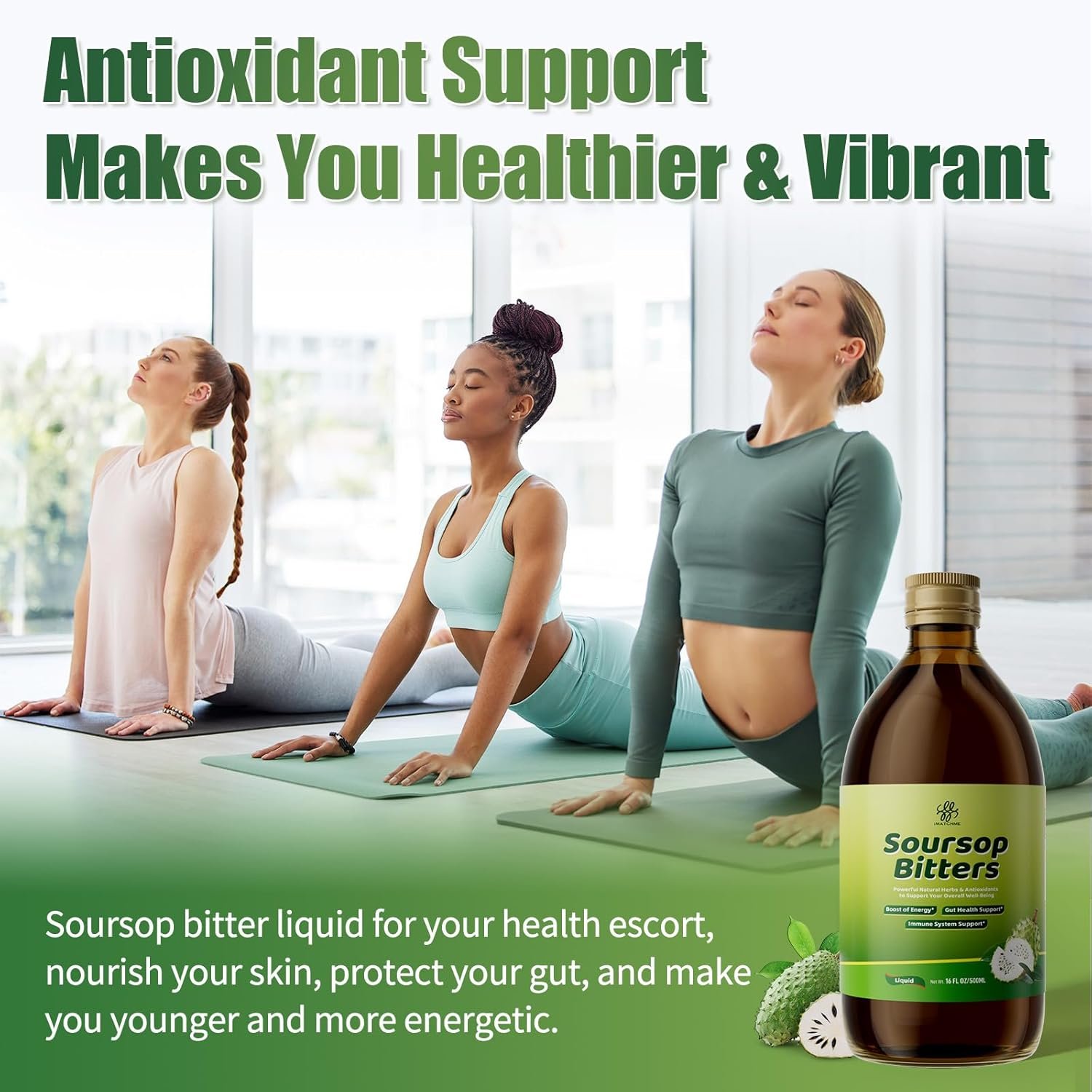 Soursop Bitters Liquid for Digestive Health,Gut Detox&Cleanse,Antioxidant,Immune Support,Skin Health-Pure 15 Herb Guanabana Tea with Black Seed,Moringa & Turmeric,98% High Absorption,Non-GMO 16 fl oz - Image 5