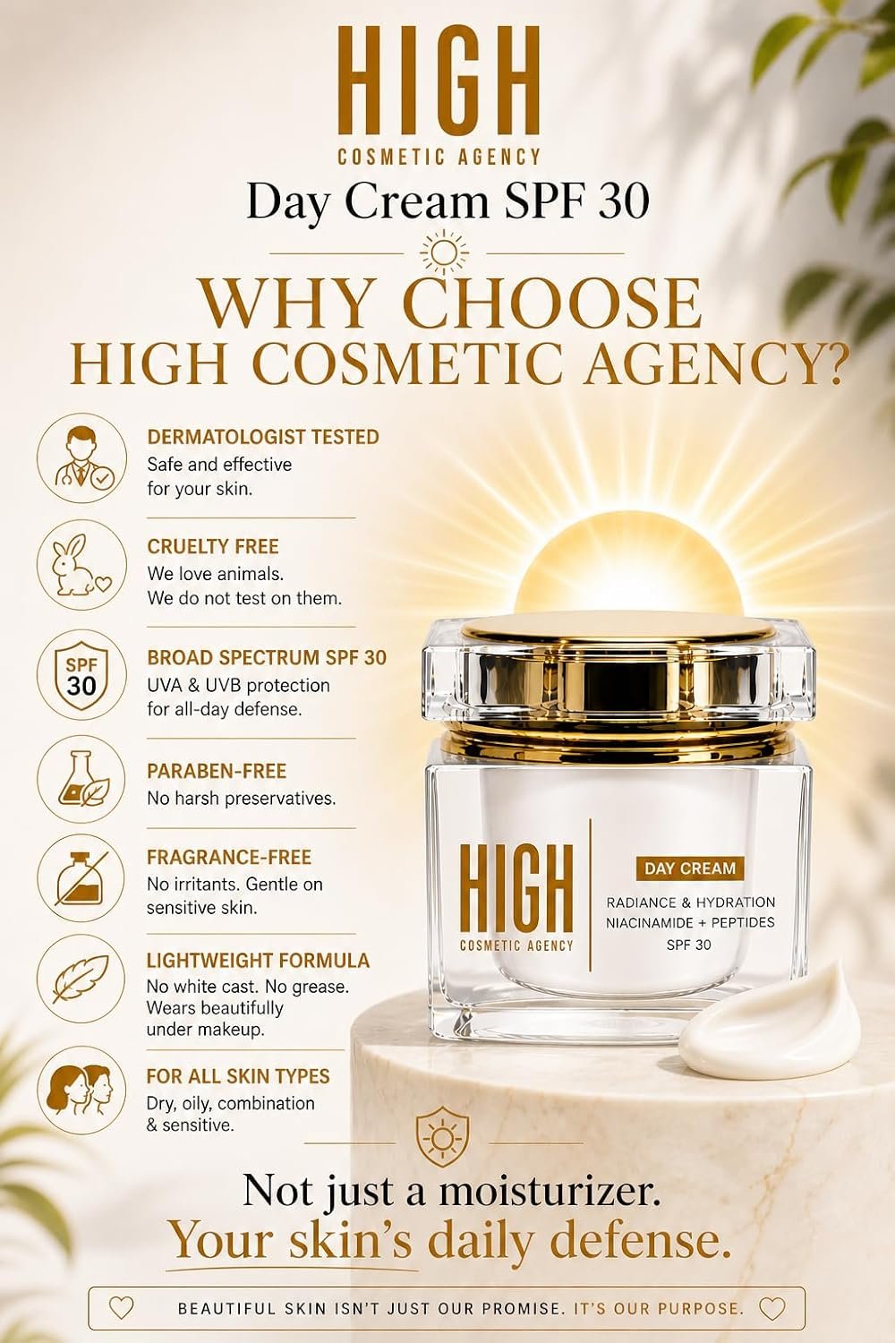 Day Cream Lightweight Hydrating Moisturizer with Antioxidants for Bright, Protected Skin – Broad-Spectrum UVA/UVB Defense, Perfect for Daily Use - Image 8