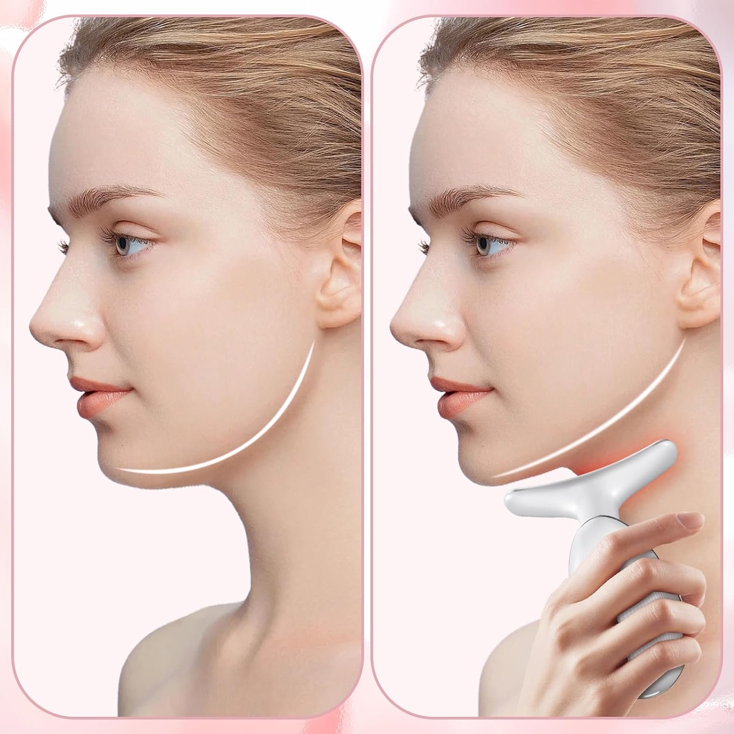 Neck Facial Massager, Light Face Neck Massager for Skin Care, Multifunctional Facial Skincare Tools with Vibration, at Home - Image 4