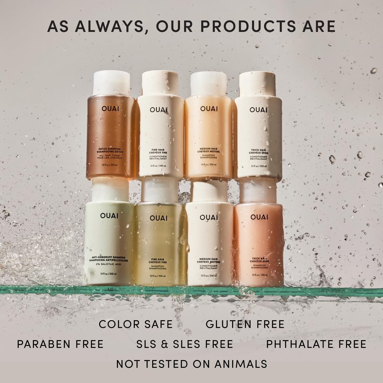 OUAI Medium Hair Shampoo and Conditioner Set - Sulfate-Free Shampoo and Conditioner for Women & Men - Made with Keratin, Shea Butter & Avocado Oil - Free of Parabens & Phthalates (10 Fl Oz) - Image 9