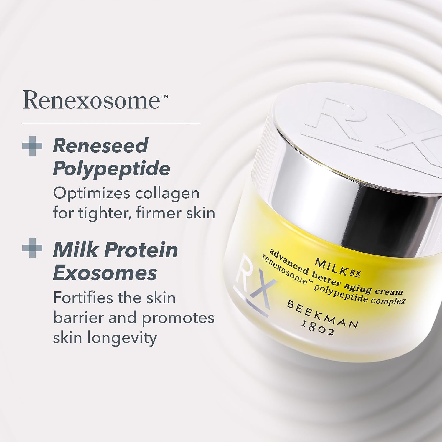 Beekman 1802 Milk RX Advanced Better Aging Collagen Moisturizer Face Cream – 4X Retinol Alternative with Goat Milk Exosomes & Polypeptide, Firming Cream, 1.69 fl oz - Image 5