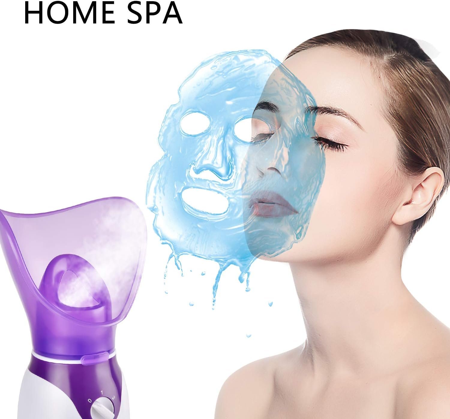 Facial Steamer for Face, Face Steamer for Facial Deep Cleaning, Nano Ionic Facial Steamer for Unclogs Pores, Hydrating (Purple, Include Blackhead Remover Kit, Brush, Headband) - Image 2