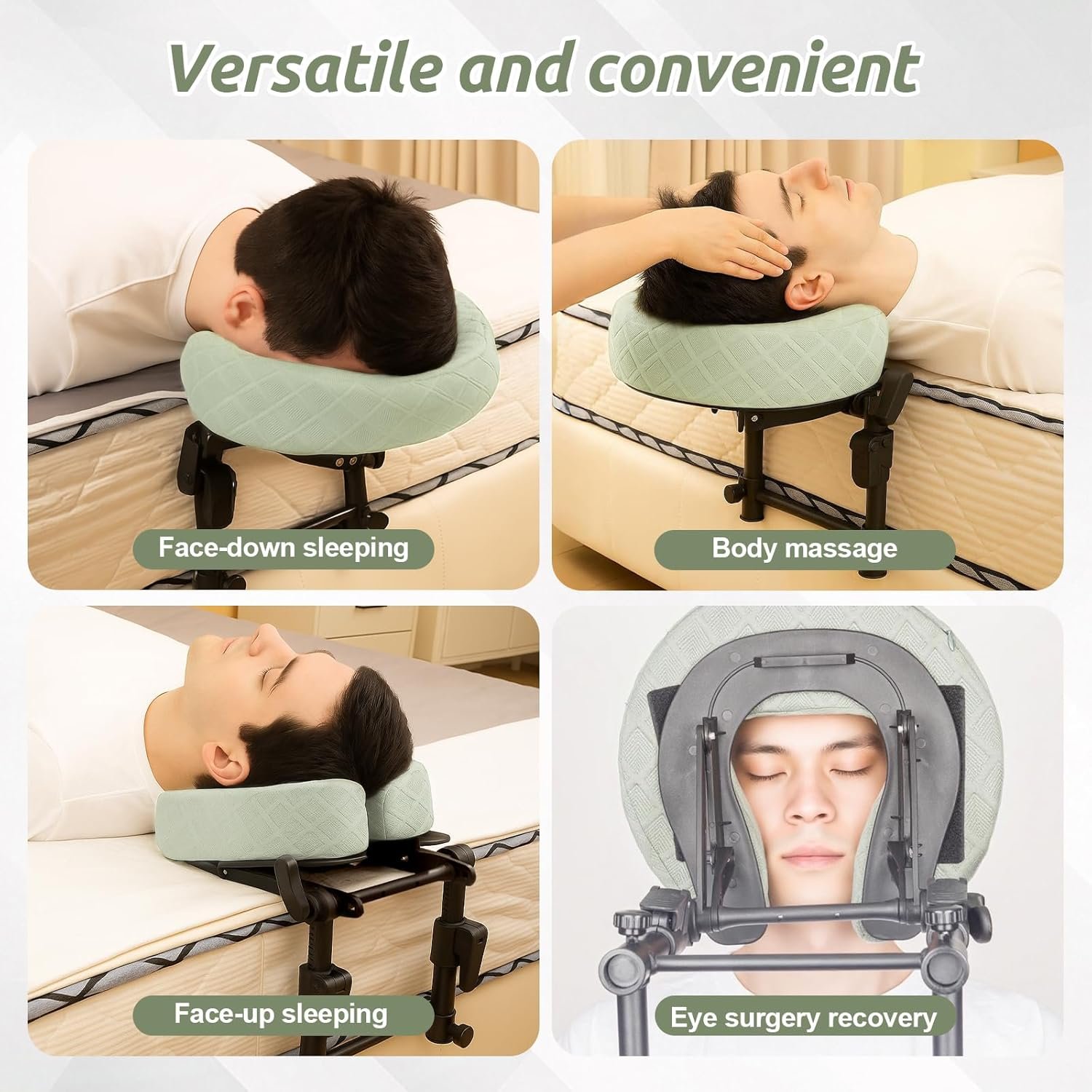 Massage Headrest for Bed, Adjustable Massage Face Cradle at Home, Portable Massage Table Kit for Sleeping Mattress, Face Down Pillow After Eye Surgery - Image 3