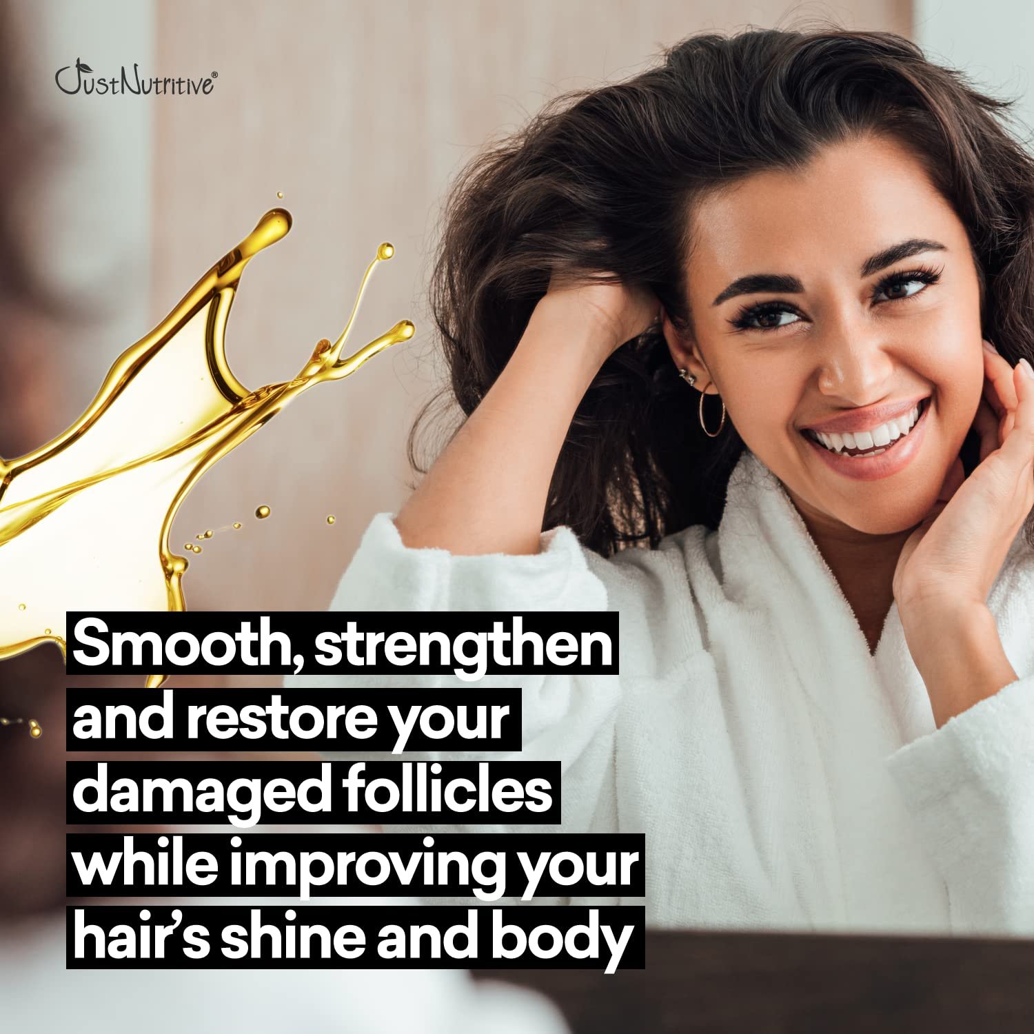 Just Nutritive Hair Loss Shampoo for Thinning Hair, Supports Thicker Fuller Looking Hair, Saw Palmetto Nettle Root Rosemary Oil, Scalp Stimulating, Sulfate Free, Men and Women, 16 oz - Image 2
