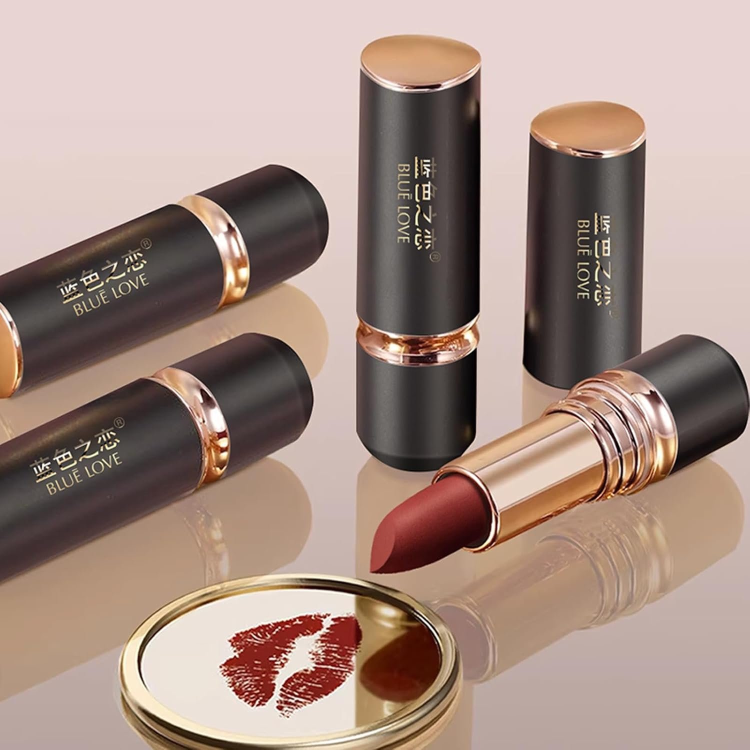 BLUE LOVE Long Lasting Lipstick - Proof Transfer-Resistant, Hydrating Formula for All-Day Wear - Essential Lip Makeup for Women (03 Brownish Red) - Image 6