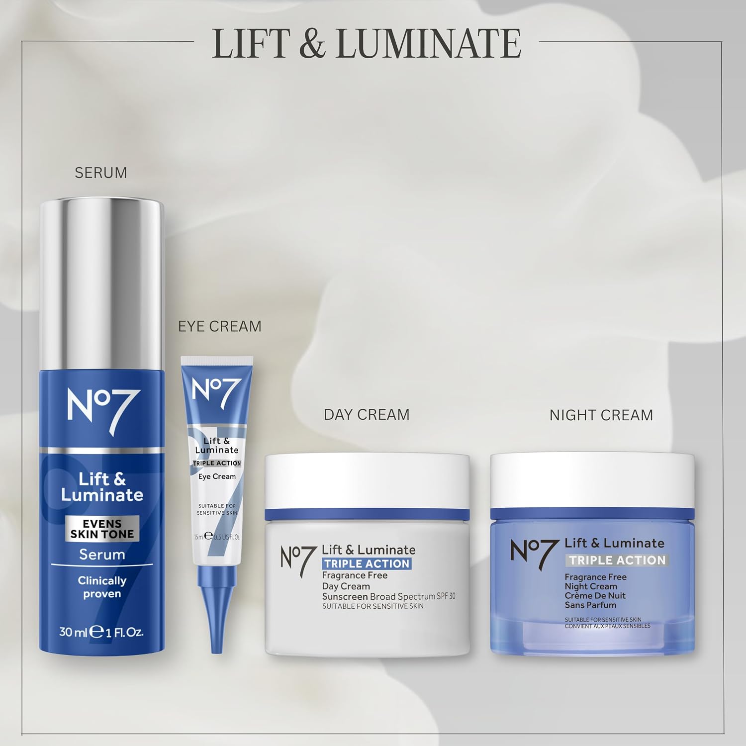 No7 Lift & Luminate Triple Action Face Cream - Fragrance Free Face Moisturizer with SPF 30 - Formulated with Anti Aging Collagen Peptides & Brightening Complex (1.69 Oz) - Image 6