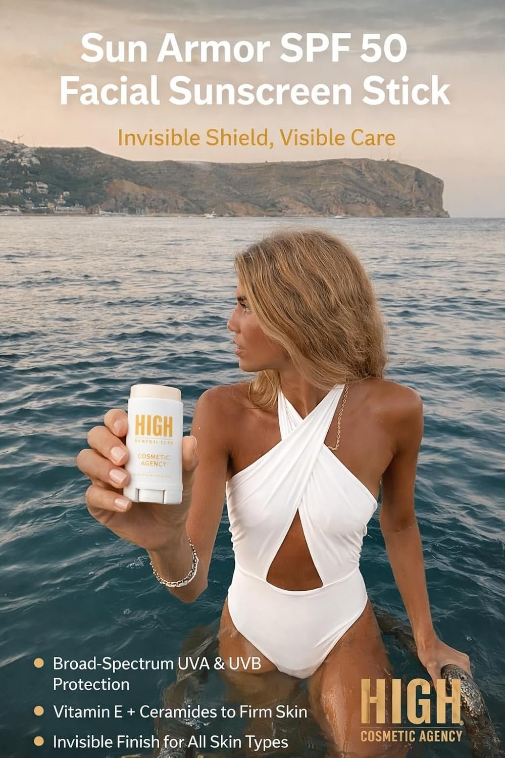 Sun Armor SPF 50 Facial Sunscreen Stick | Broad-Spectrum UVA & UVB Protection | Invisible Finish, Easy Touch-Ups | Vitamin E + Ceramides for Firm, Smooth Skin | Travel-Friendly SPF - Image 6