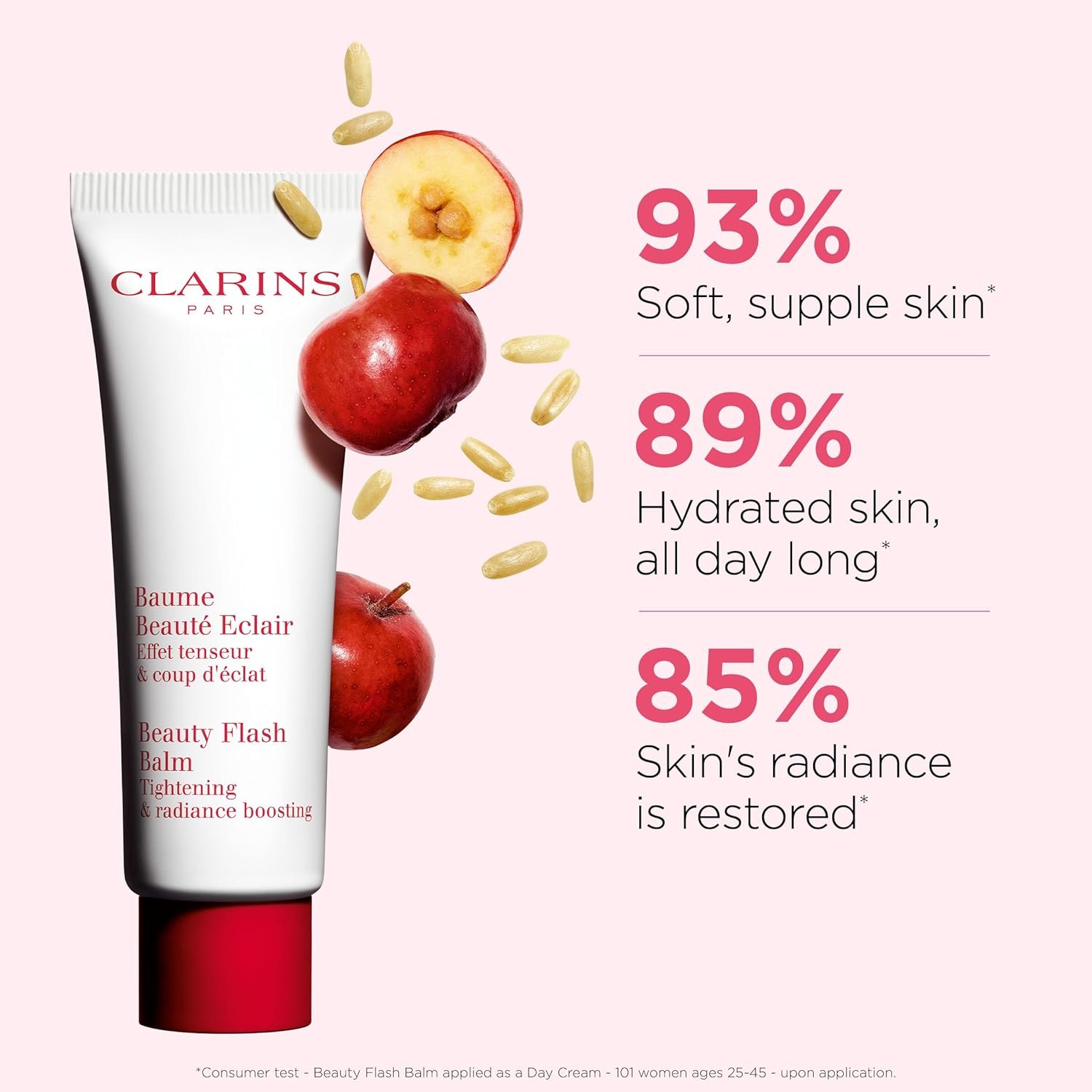 Clarins Beauty Flash Balm | 3-In-1 Hydrating 10-Minute Face Mask, Make-Up Primer, or Quick Pick Me Up Radiance Booster | Moisturizes, Brightens and Visibly Tightens | Non-Oily and Non-Comedogenic - Image 2