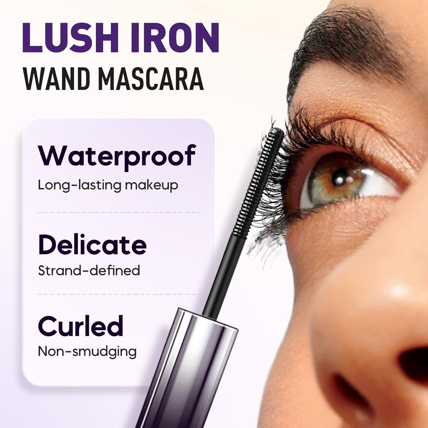 Wand Mascara, Metal Wand Mascara Black Washable Metal Mascaras, Waterproof Long-Lasting 3D Curling Eyelash Iron Mascaras with No Flaking (Black) - Image 3
