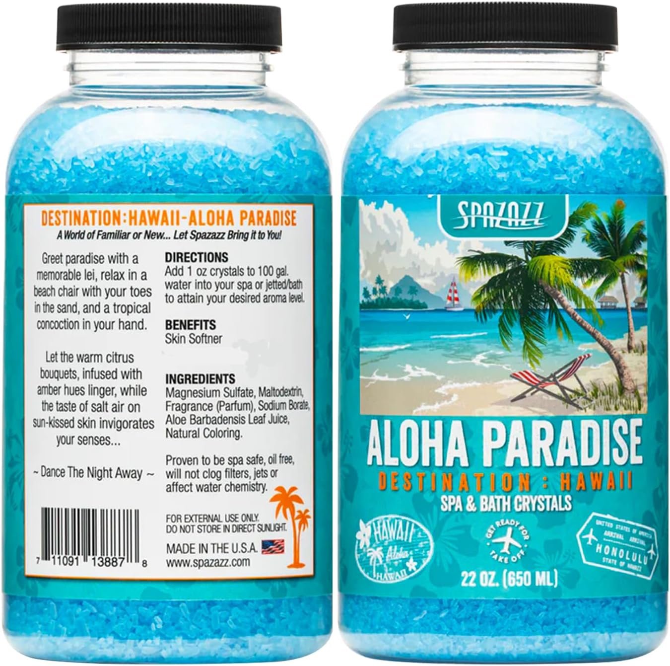 Spazazz Destinations - Hawaii - Aloha Paradise - Natural Spa & Bath Salt Aromatherapy Crystals 22oz -Skin Softener - Safe For Your Hot Tub & Kids - Image 5
