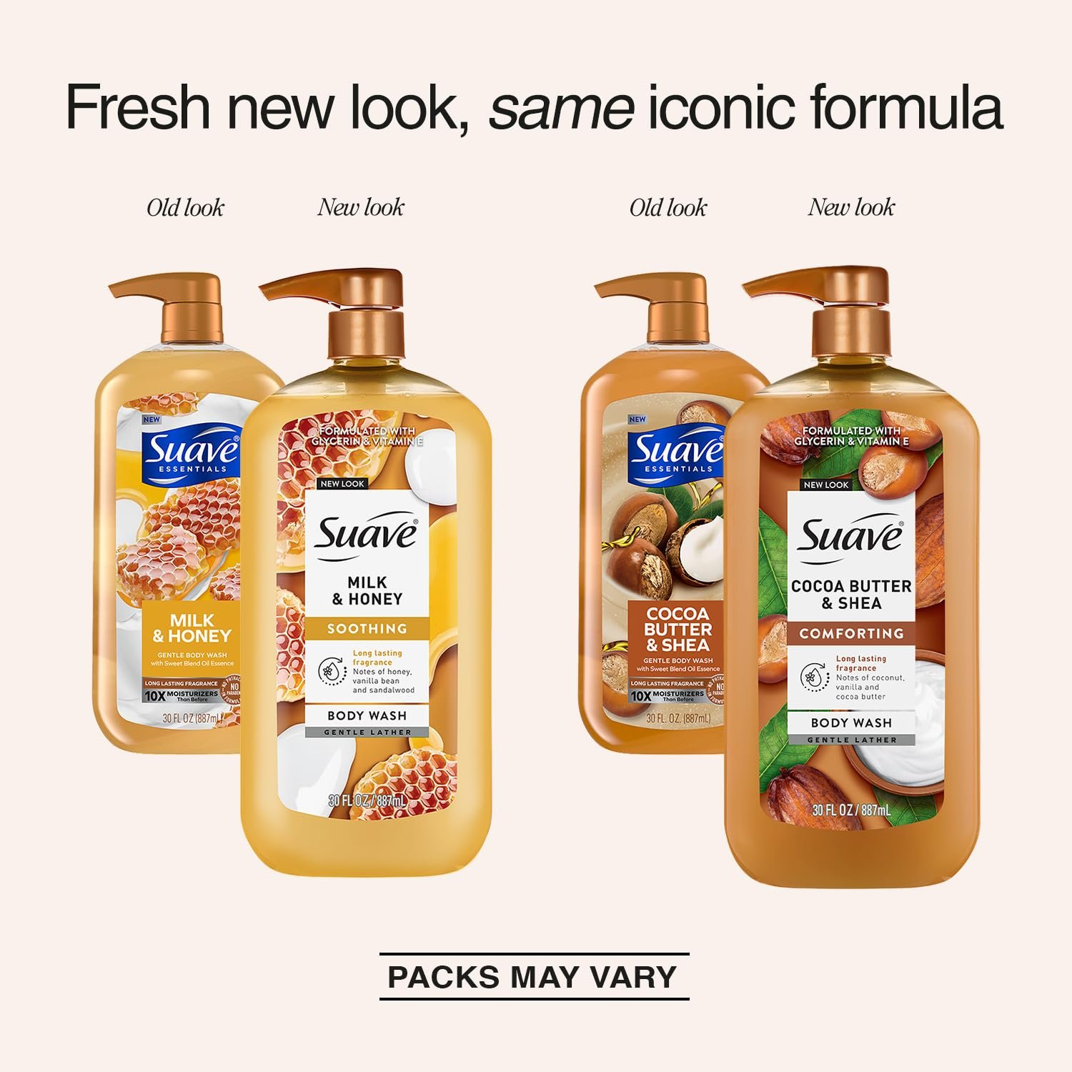 Suave Body Wash Variety Bundle – Milk & Honey 2-Pack & Cocoa Butter Shea, Gentle & Moisturizing Body Washes with Vitamin E, 30 Oz Ea (3 Piece Set) - Image 2