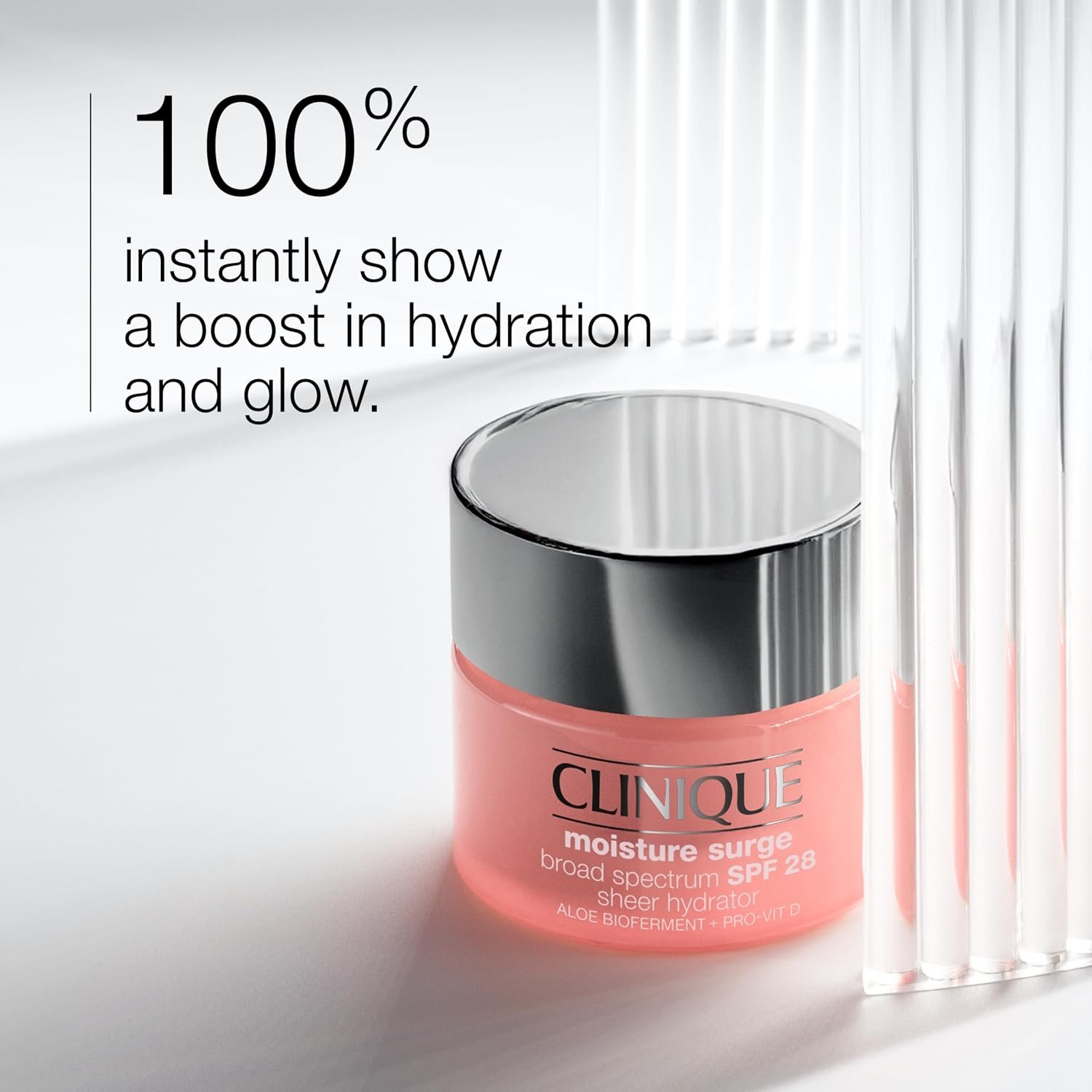 Clinique Moisture Surge Broad Spectrum SPF 28 Sheer Hydrator Face Moisturizer With SPF, Hyaluronic Acid, Aloe Bioferment + Provitamin D | Hydrating + Sun Protection - Image 2