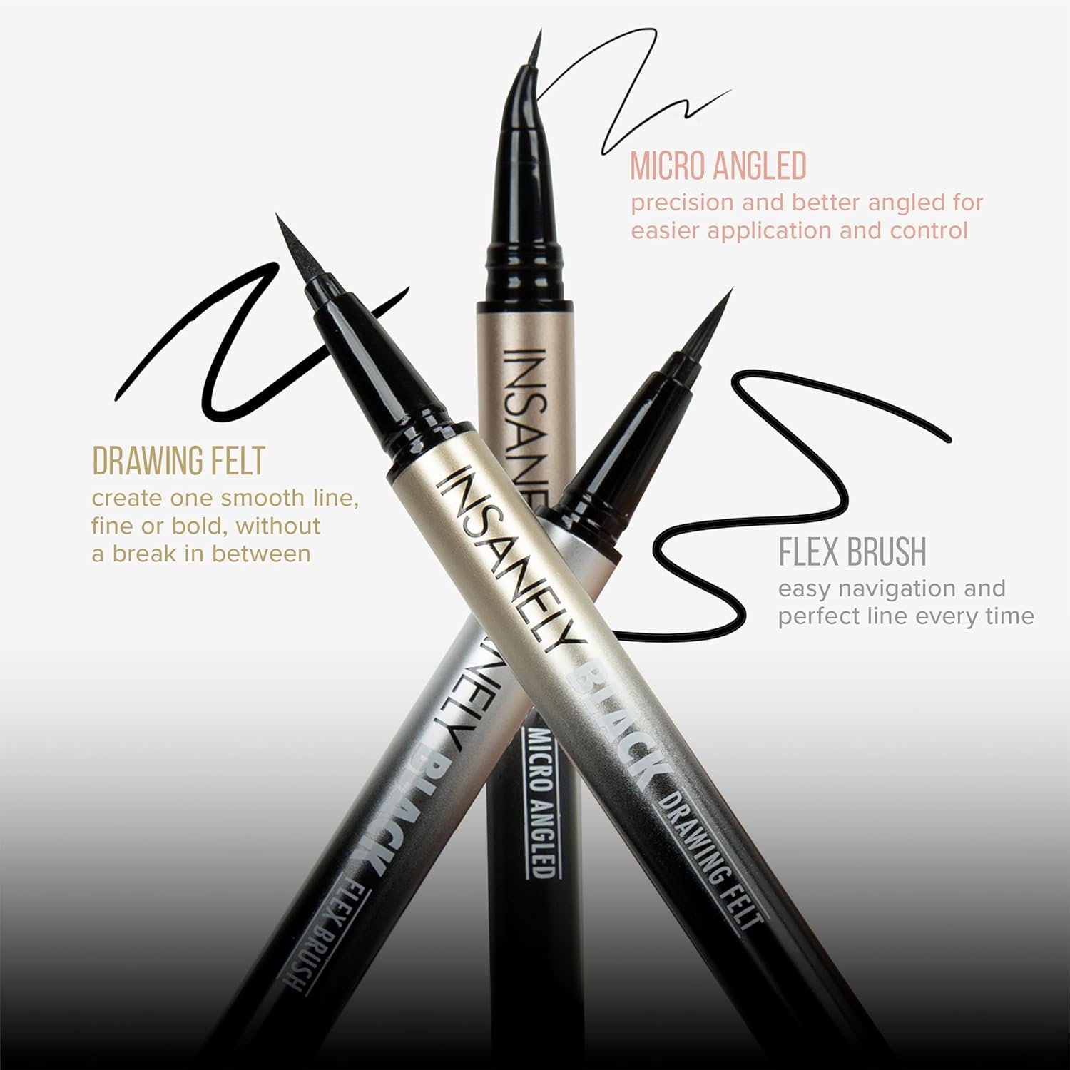 Absolute New York MELL01 Insanely Black Drawing Felt Liquid Eyeliner, Waterproof and Smudegeproof, Long Lasting, Contact Lens Friendly Liquid Eyeliner - Image 6