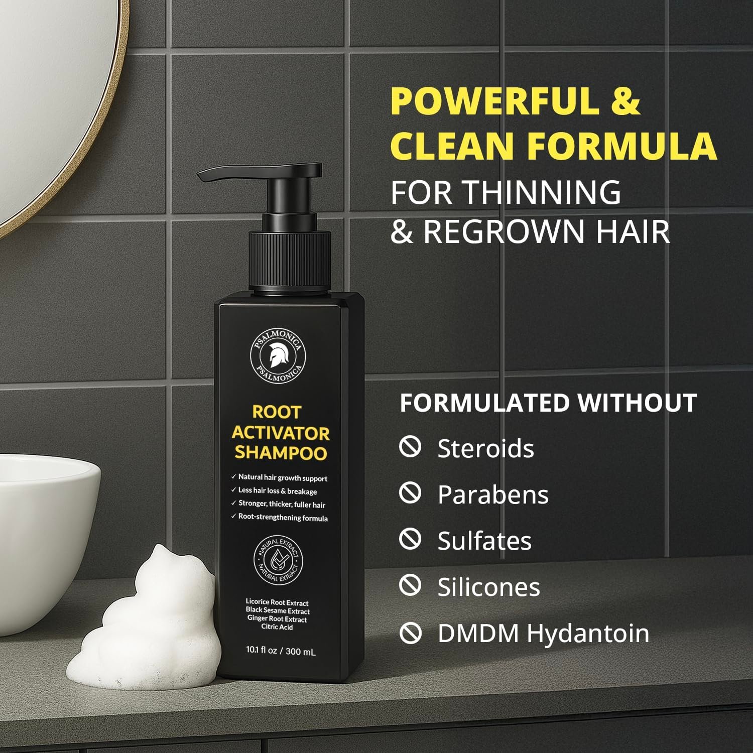Root Activator Shampoo for Men - Hair Growth Shampoo for Hair Loss and Thinning Hair - Hair Loss RegrowthTreatments for Women Men (10.1 Fl Oz (Pack of 1)) - Image 5