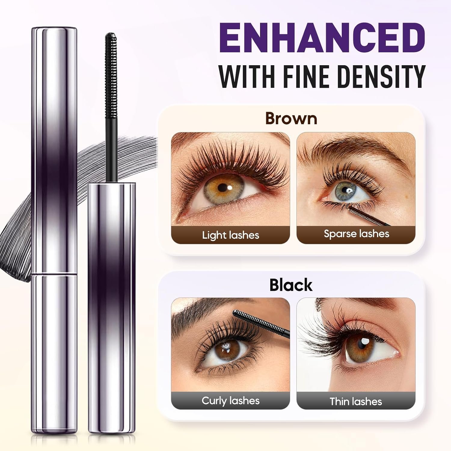 Wand Mascara, Metal Wand Mascara Black Washable Metal Mascaras, Waterproof Long-Lasting 3D Curling Eyelash Iron Mascaras with No Flaking (Black) - Image 4