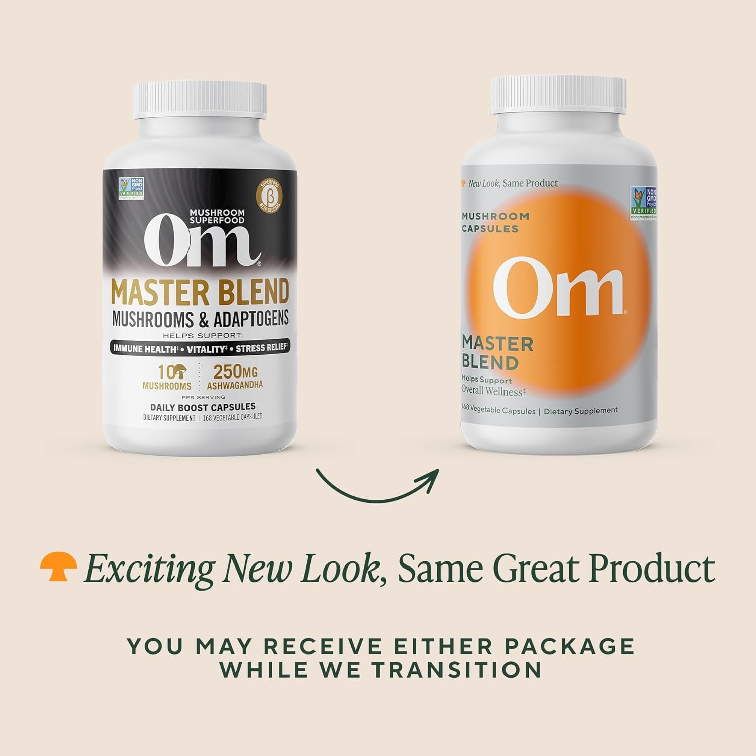 Om Master Blend Mushroom Capsules - Organic Mushroom Supplement with 10 Mushrooms and Ashwagandha – Supports Immunity, Gut Health & Stress Relief, 168 Count (56 Servings) - Image 5