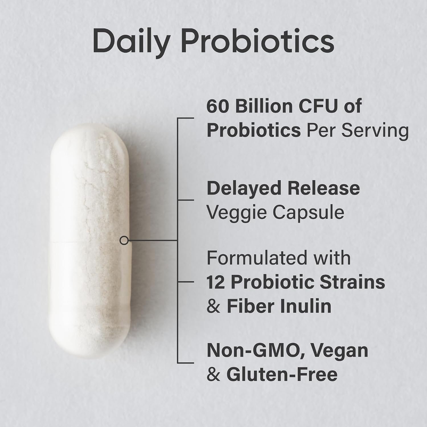 Sports Research® Daily Probiotics 60 Billion CFU w/Prebiotics, 30 Count | 12 Lacto & Bifido Strains for Gut & Digestive Support - Vegan, Non-GMO - Image 2