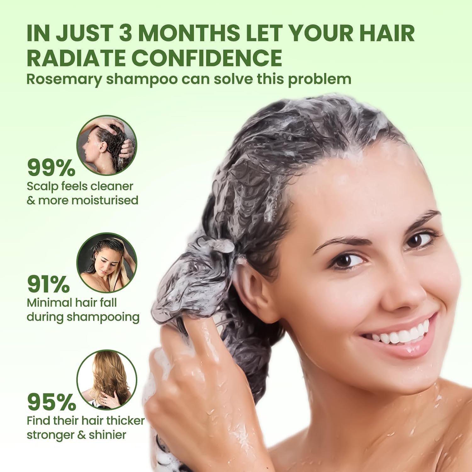Rosemary Shampoo for Hair Growth: Thickening & Regrowth Formula for Women & Men - Rosemary Mint Strengthening Shampoo with Tea Tree Oil Biotin for Thinning & Loss Hair & Dry Damaged Care - Image 7