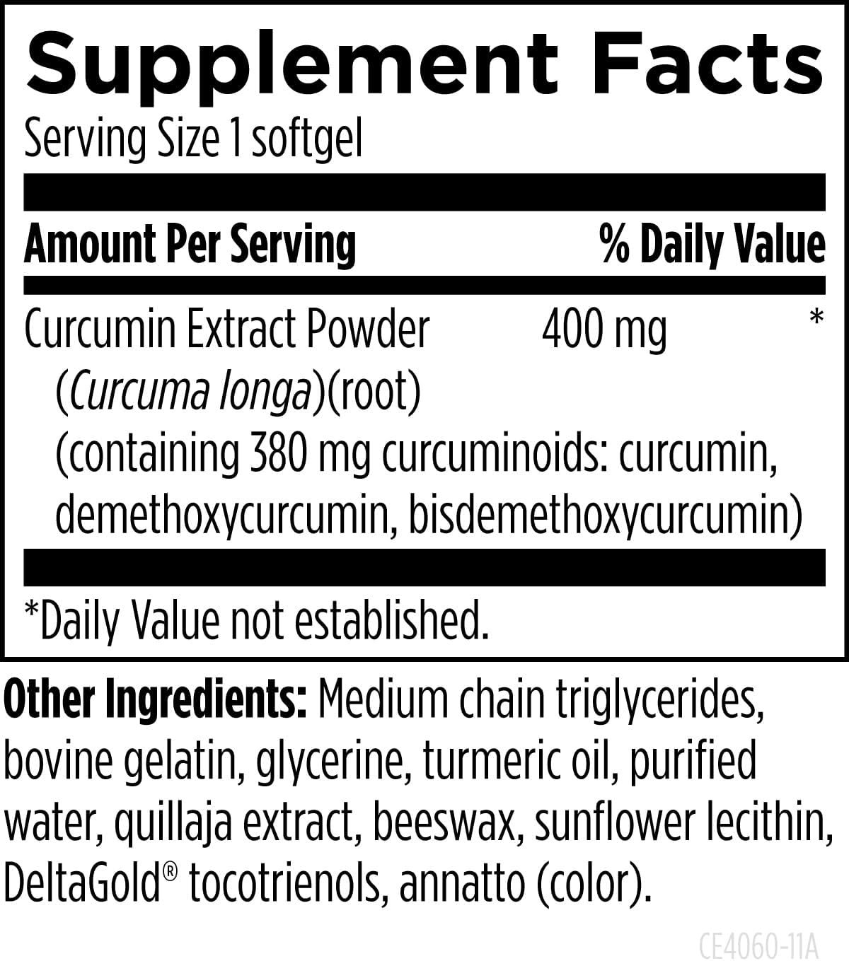 Designs for Health Curcum-Evail 400 - Bioavailable Turmeric Curcumin Supplements - Evail Emulsification Technology - Curcumin C3 Complex with Turmeric Oil + Vitamin E, Non-GMO (60 Softgels) - Image 4