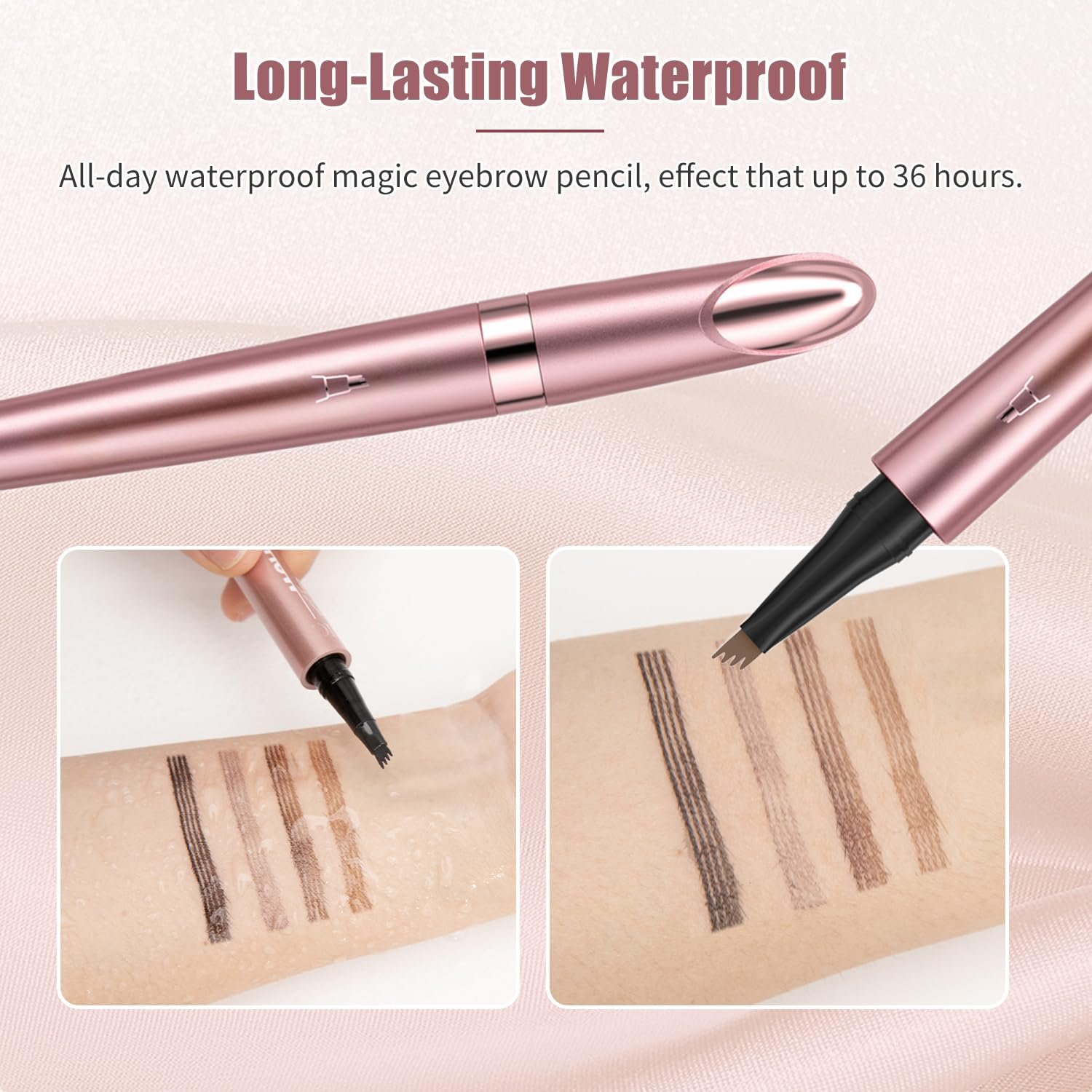 Microblading Eyebrow Pen, 2026 New Premium 4-Tip 3D Eyebrow Pencil, Waterproof Long-Lasting Fine Stroke Contouring Pen, Natural Makeup Effect for All Day (Dark Brown) - Image 4