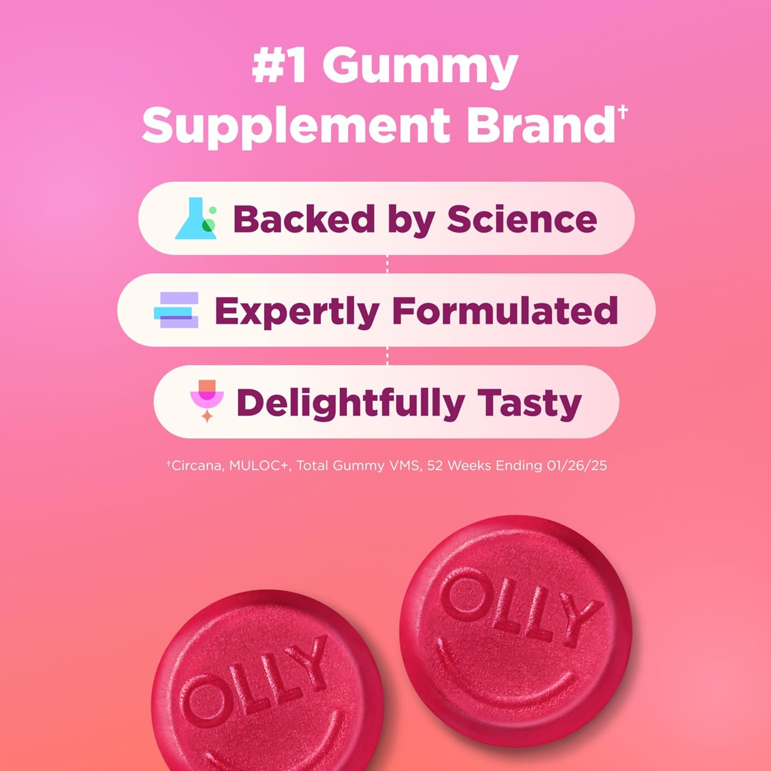 OLLY Hair Skin and Nails Gummies - Undeniable Beauty with Biotin 2500mcg Per 2 Gummies, Keratin & Vitamin C - Supports Healthy Hair, Skin, & Nails - Grapefruit Flavor - 60 Count - Image 6