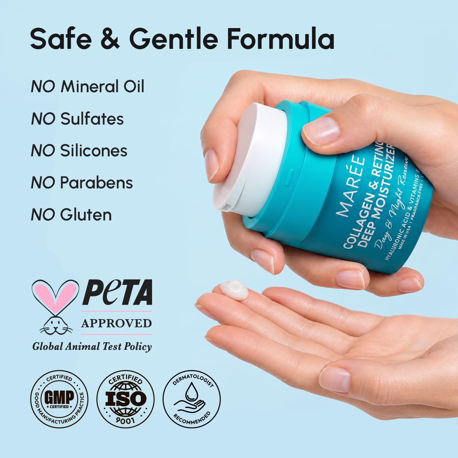 MAREE Face Moisturizer Retinol Cream for Face – Daily Wrinkle Cream for Women – Anti-Aging Face Cream – Facial Moisturizer with Collagen – Crema Hidratante Para la Cara for Skin Tightening - Image 11