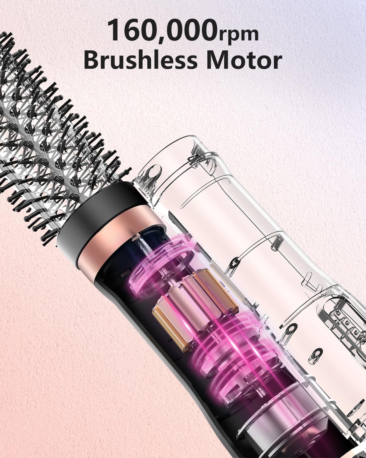 Hot Air Brush, Updated Version Thermal Brush & Hair Dryer Brush One Step Volumizer, High-Speed 1.5 Inch Negative Ion Blowout Express Thermal Round Brush Salon-Quality Blowouts, Hair Shinier & Smoother - Image 8