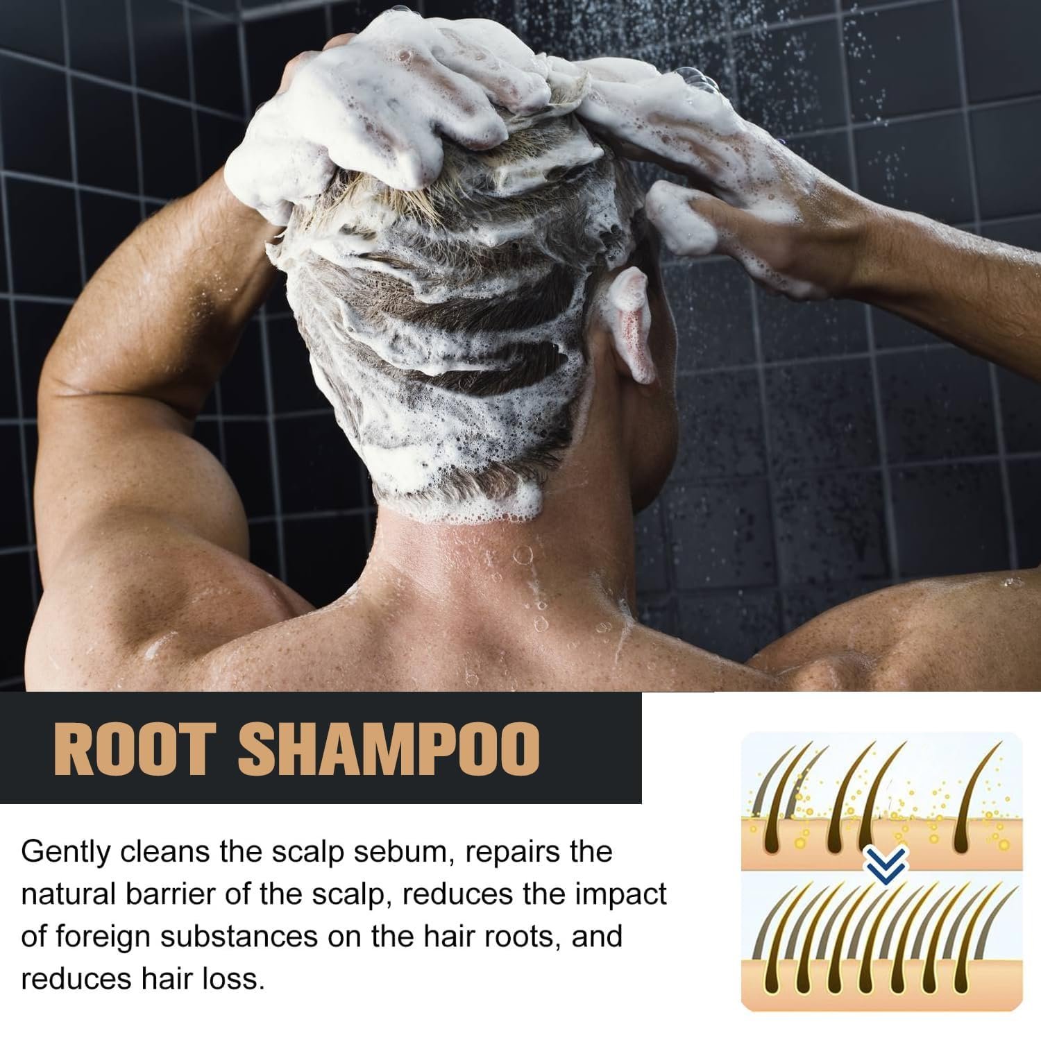 2 Pcs Root Activator Shampoo, Hair Growth Root Activator Shampoo, For Anti-Hair Loss, Natural Formula for Men and Women - Image 3