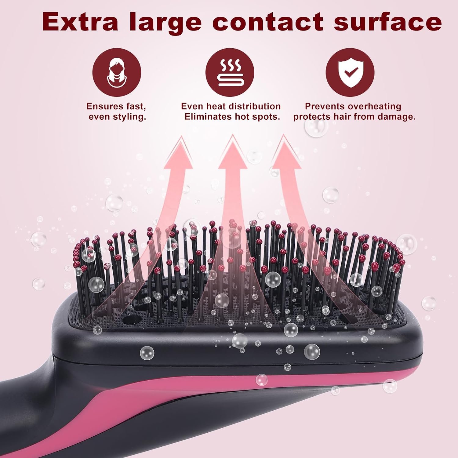 Sonew 2 In 1 Hair Dryer Brush & Straightener Blow Dryer Brush with Negative Ions Detangles & Smooths Hair Reduces Frizz & Static Styler - Image 6