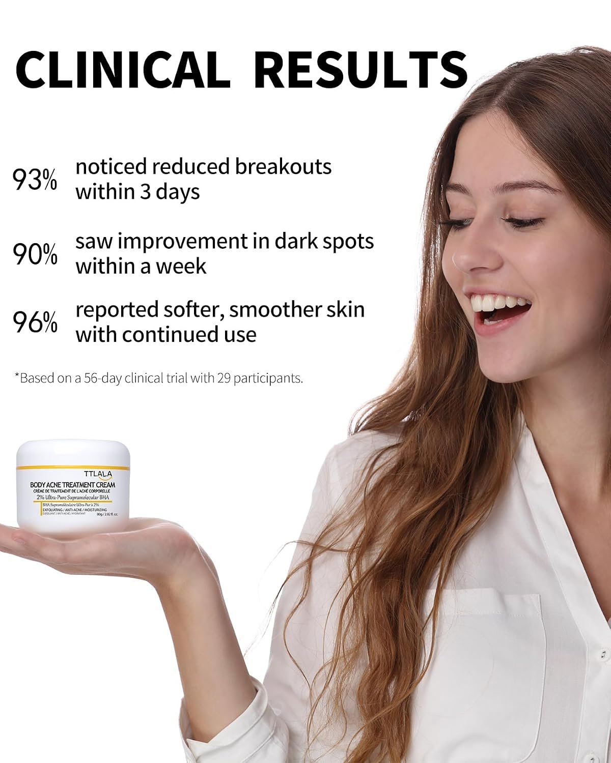 Butt Acne Clearing Treatment, Moisturizer Cream with 2% Salicylic Acid, Tea Tree Oil & Witch Hazel, Body Back Acne Treatment, Cystic Acne Treatment for Skin Delicate and Smooth 2.82oz - Image 4