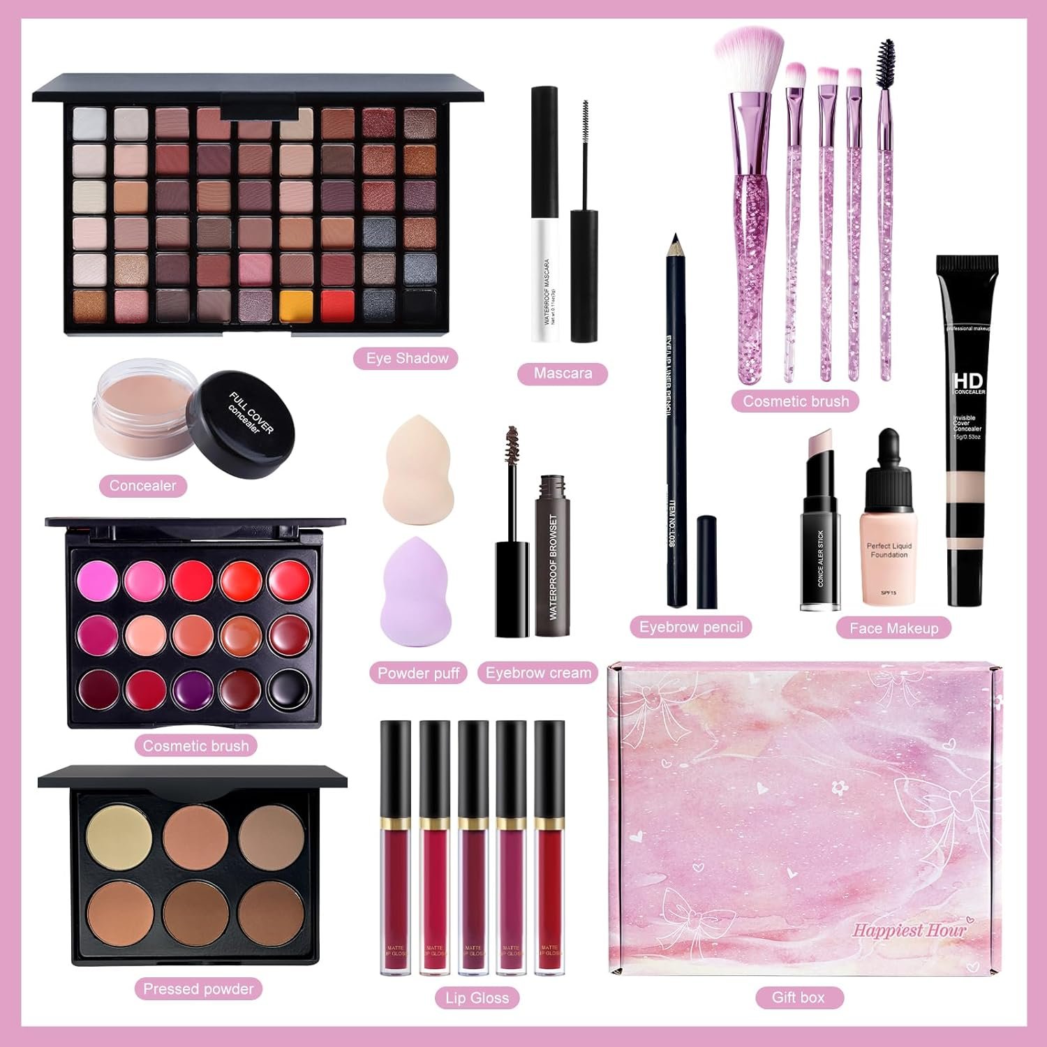 Makeup Set Full Kit for Women Teens Girls,makeup kit for teens,Beginner Make up Sets,Travel Friendly Makeup Gift Set,makeup kits for women,All in One Make up Kit - Image 2
