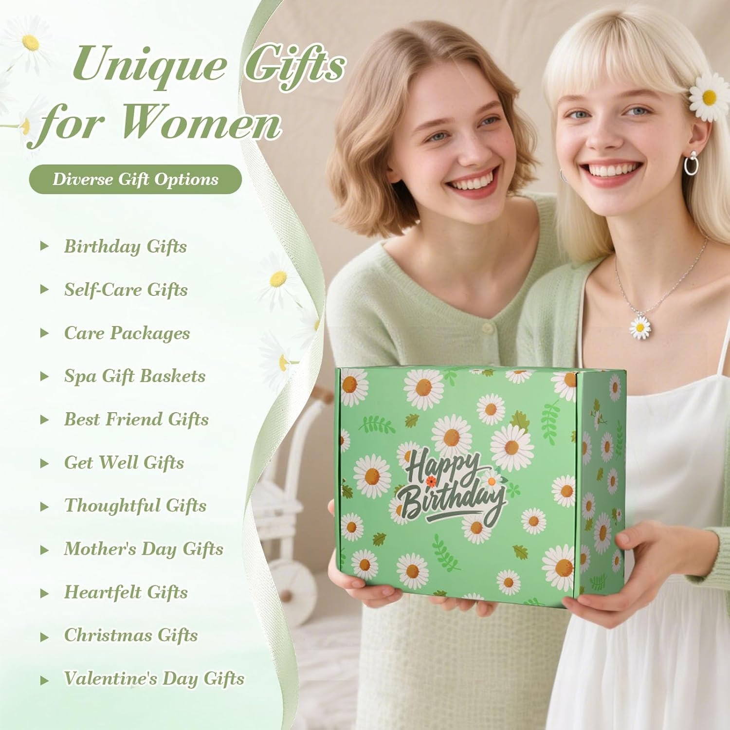 Daisy Birthday Gifts for Women, Self Care Gift Happy Birthday Gift Baskets for Women Friendship, Spa Gift Set Birthday Box Care Package for Women,Mom,Wife,Daughter,Sister,Girlfriend,Best Friend - Image 8