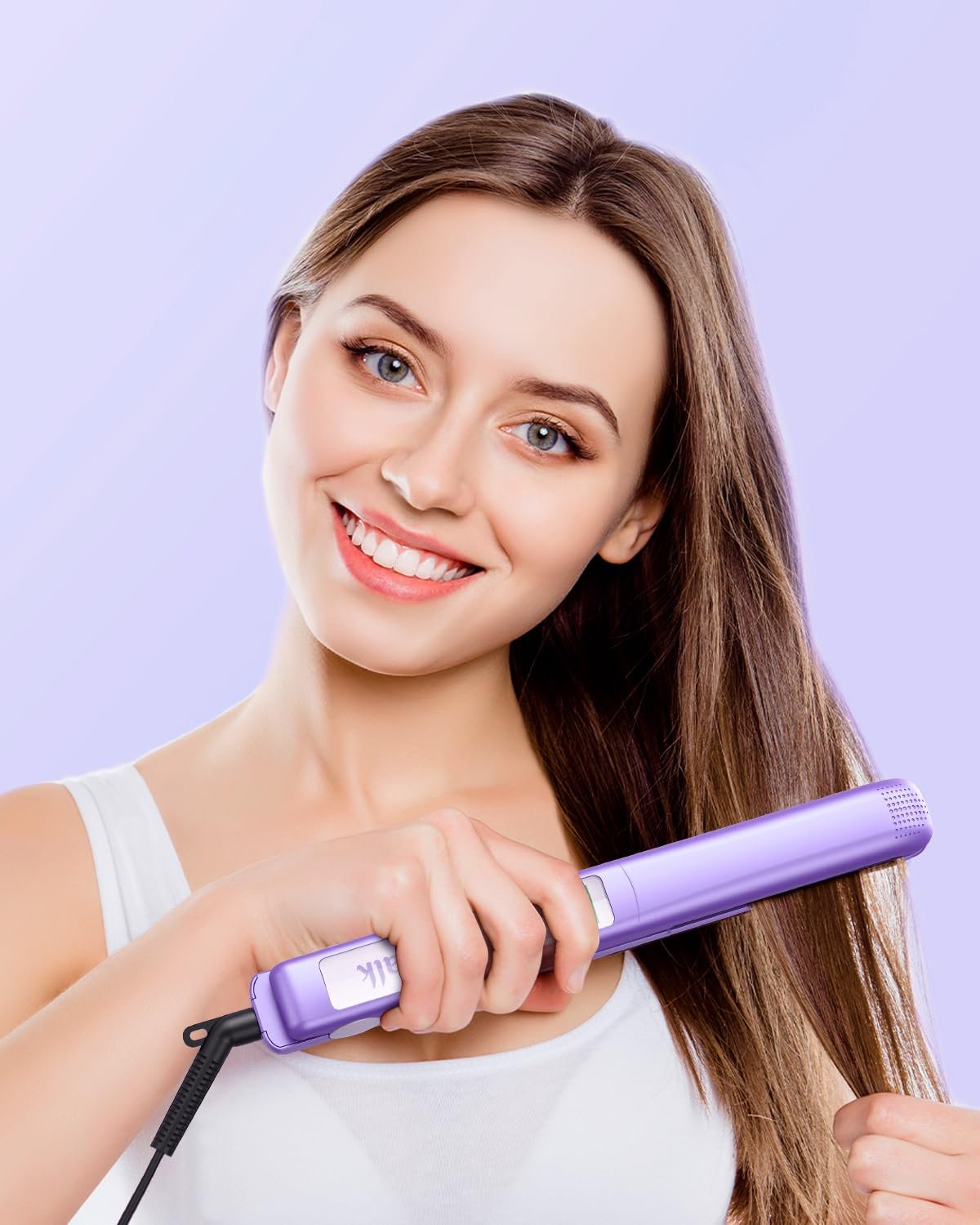 Wavytalk Blown Away onic Hair Dryer Purple and 1 Inch Negative Ion Hair Straightener - Image 7