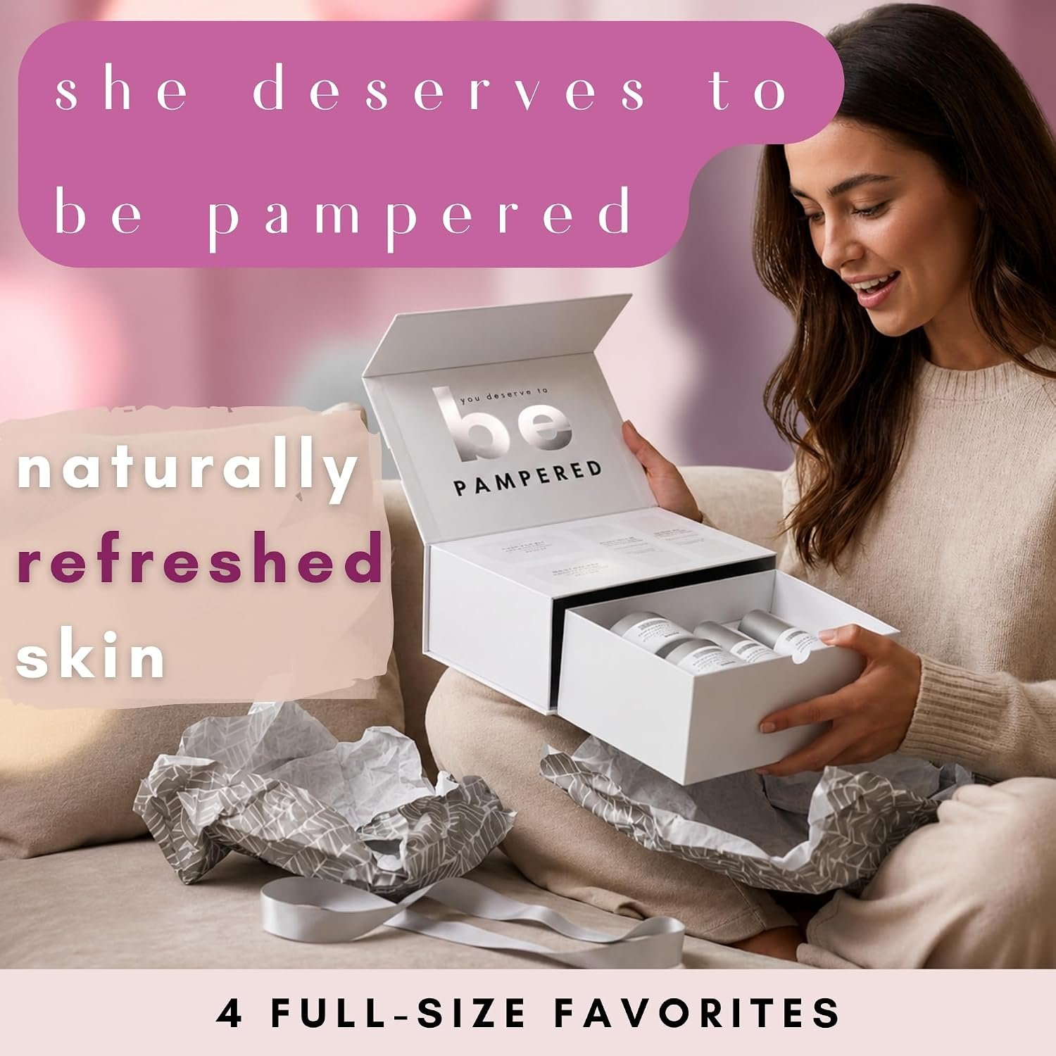 IV01 Gift Set For Women - Luxury Rejuvenating Pampering Self-care Skincare Set | Premium Gift Box with 4 Full-Size Products, Perfect Gifts for Women - Image 2