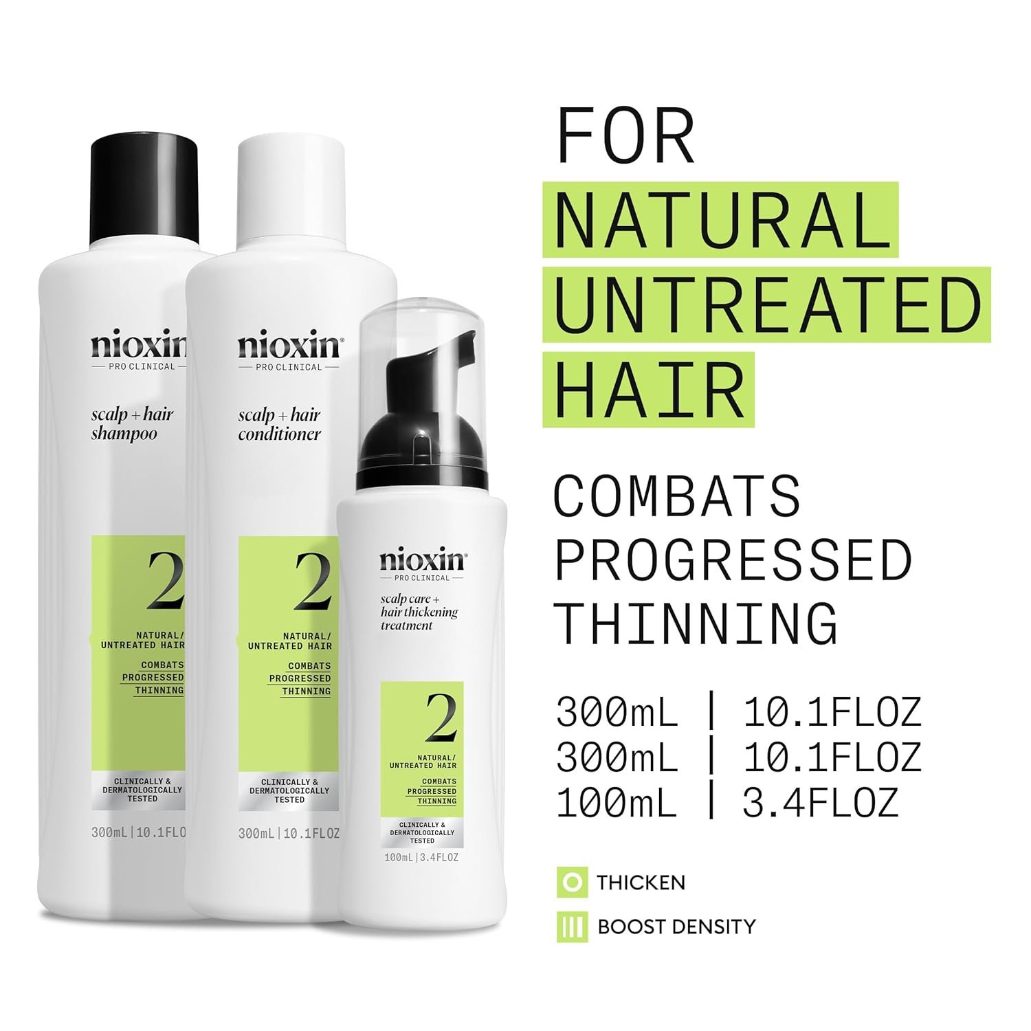 Nioxin Scalp + Hair Thickening System Kits | For Natural, Colored, & Damaged Hair with Light to Progressed Thinning | Strengthen & Boost Hair Density with Niacinamide & Biotin | 3 Month Supply - Image 3