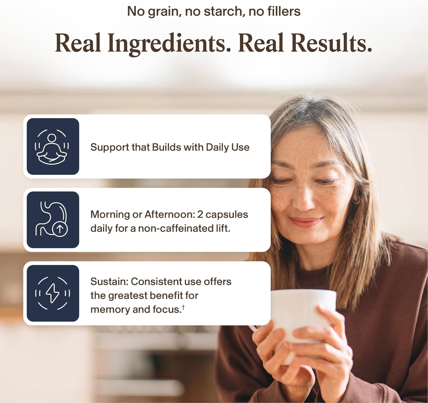 Real Mushrooms Lion’s Mane Focus Capsules (90 Count) – Organic Lions Mane Fruiting Body Extracts with 200mg Alpha GPC Choline for Mental Clarity & Daily Cognitive Function - Image 8