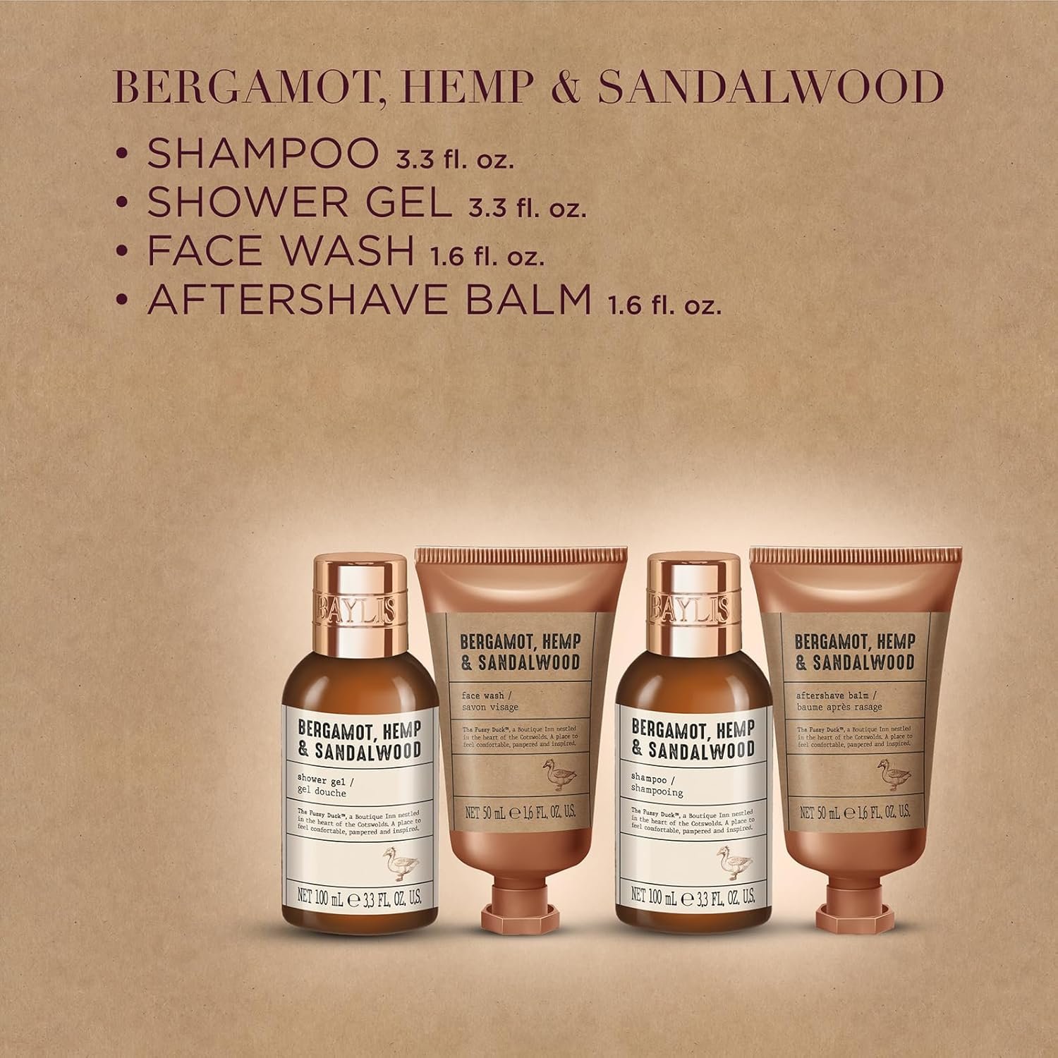 Baylis & Harding The Fuzzy Duck Bergamot, Hemp & Sandalwood Men's Luxury Toiletry Bag Gift Set For Men - Vegan Friendly - Image 3
