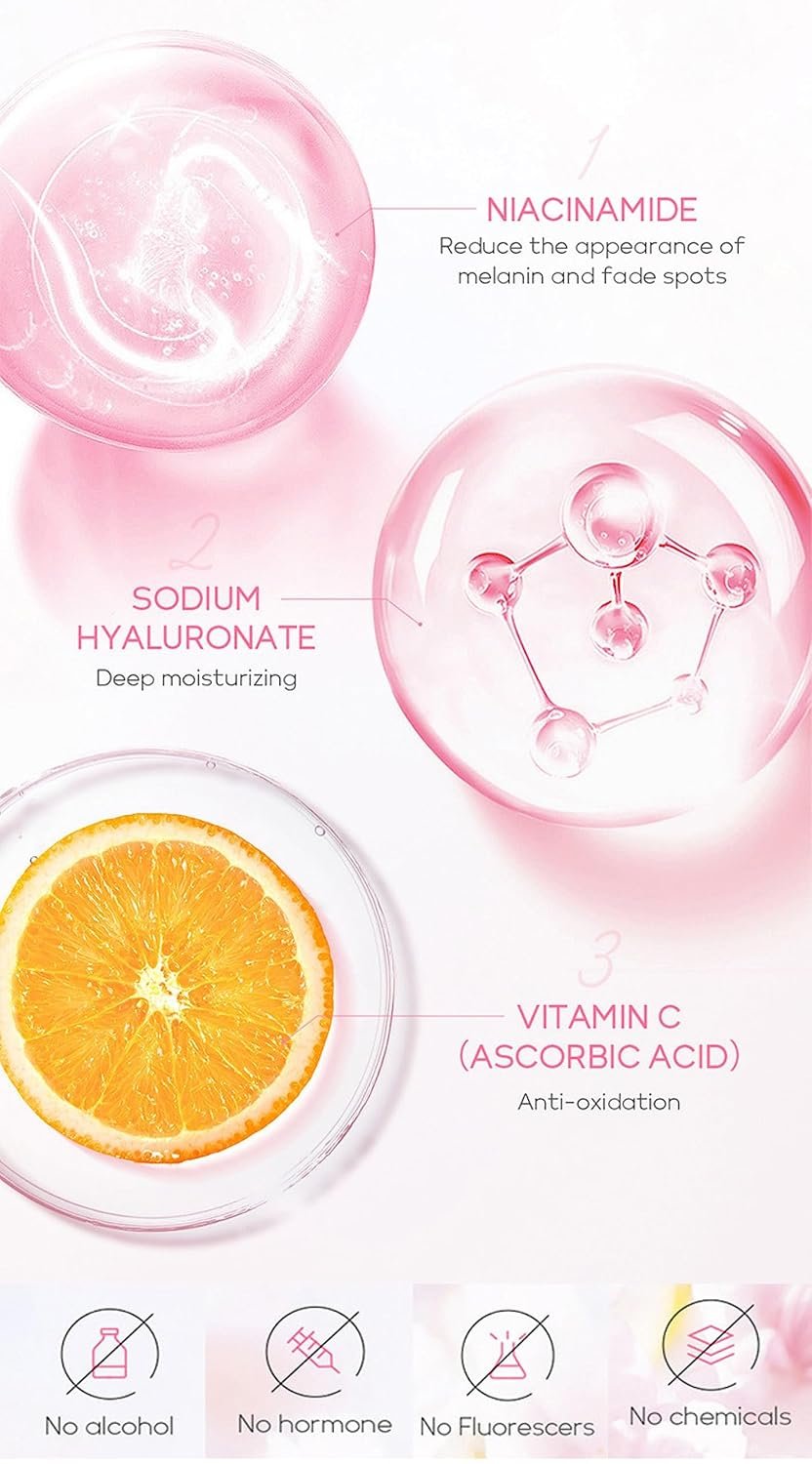 Skin Care Kit Korean Skincare Set for Teen Girls & Women, Travel Sizes Cherry Blossom Hydrating Cleanser, Anti-Aging Serum, Moisturizer, Eye Cream - Skin Radiant Gentle Clean Mini Holiday Gift (4PC) - Image 3