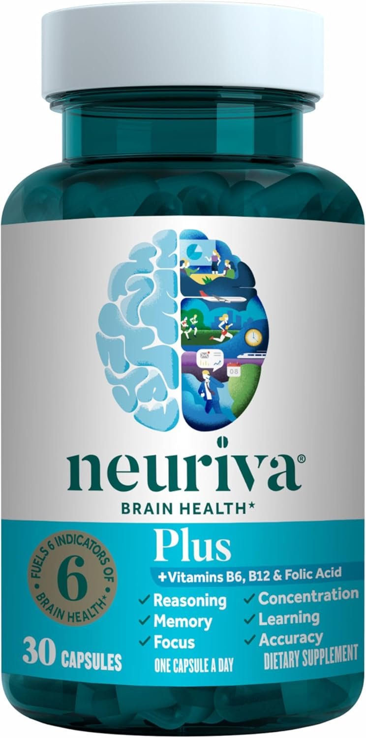 NEURIVA Plus Brain Supplements for Memory and Focus, Clinically Tested Nootropics Neurofactor and Phosphatidylserine, with Vitamin B12, Vitamin B6 and Folic Acid, 30 Count Capsules - Image 20