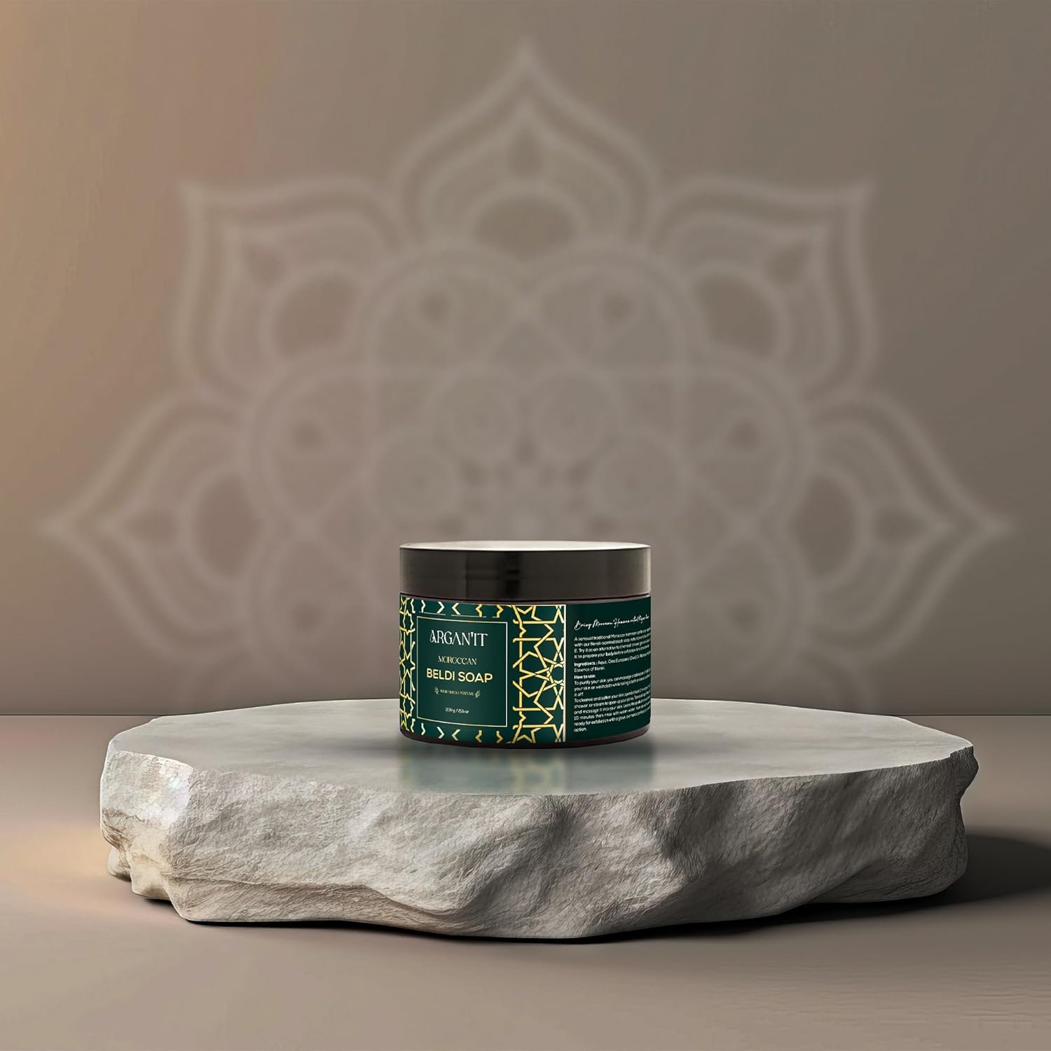 Moroccan Natural Black Soap with Neroli, 100% Natural Artisan Beldi Soap Exfoliating Body Scrub, Authentic Savon Noir Hammam Ritual, Traditional Moroccan Black Soap Purifying Cleanser, 250g (8.8 oz) - Image 2